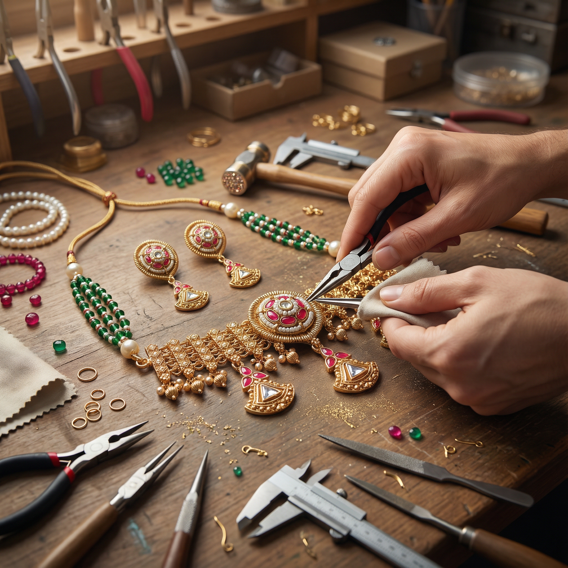 Kundan Choker Set | Meenakari Rajputi Luxury Indian Jewelry - nandai.store