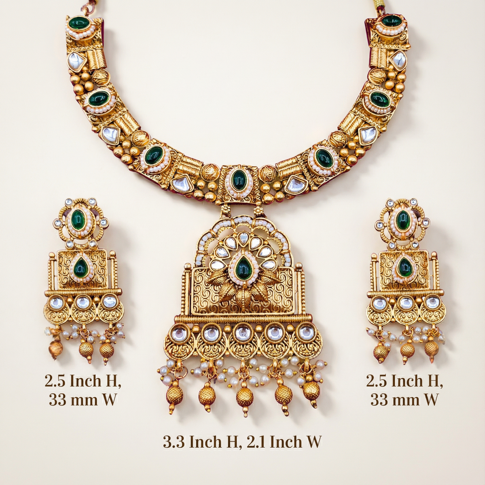 Temple Choker Necklace | Pallavi Gold-Plated South Indian Jewellery Set