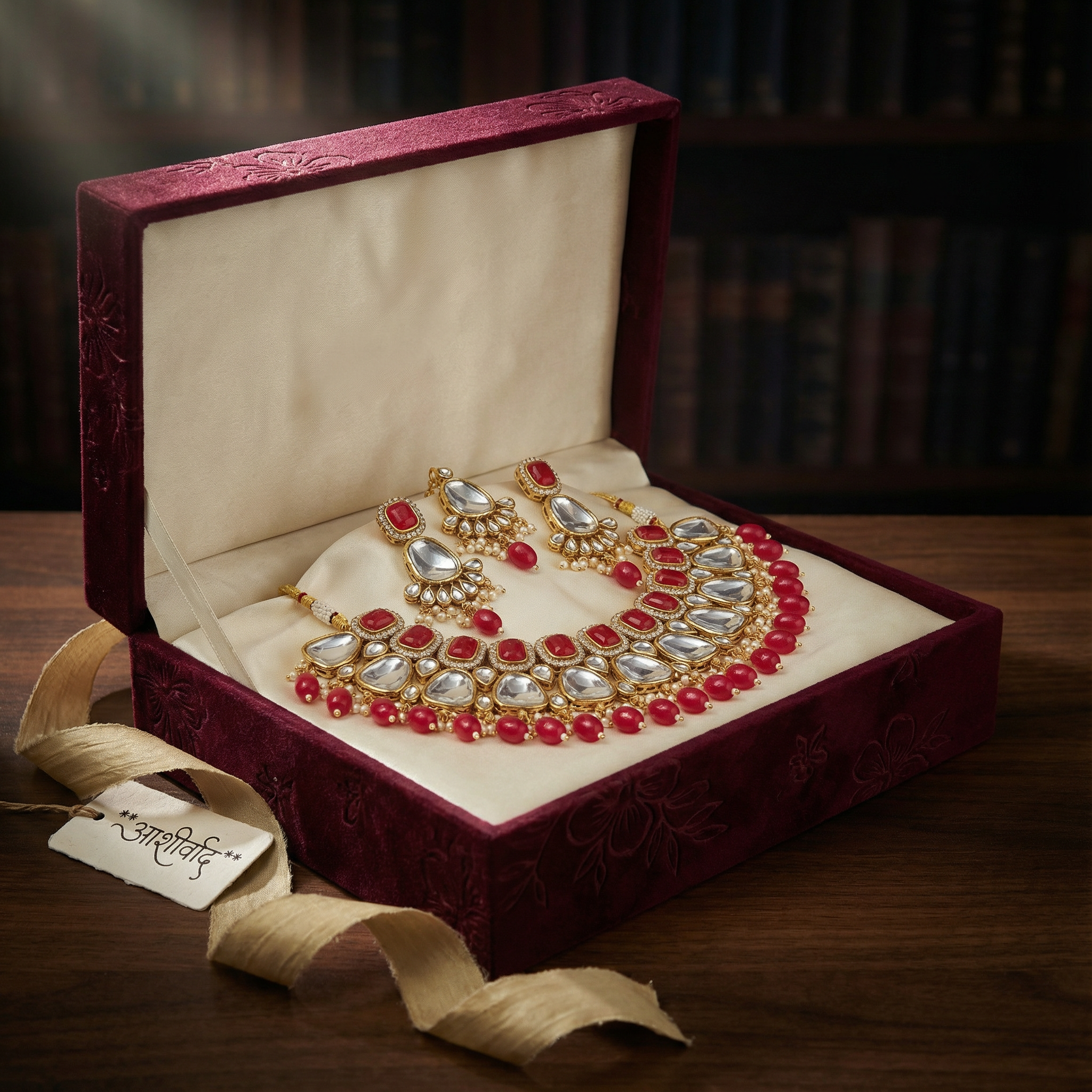 Kundan Choker Set | Earrings | Sarah Jadau Kundan Jewellery for Women