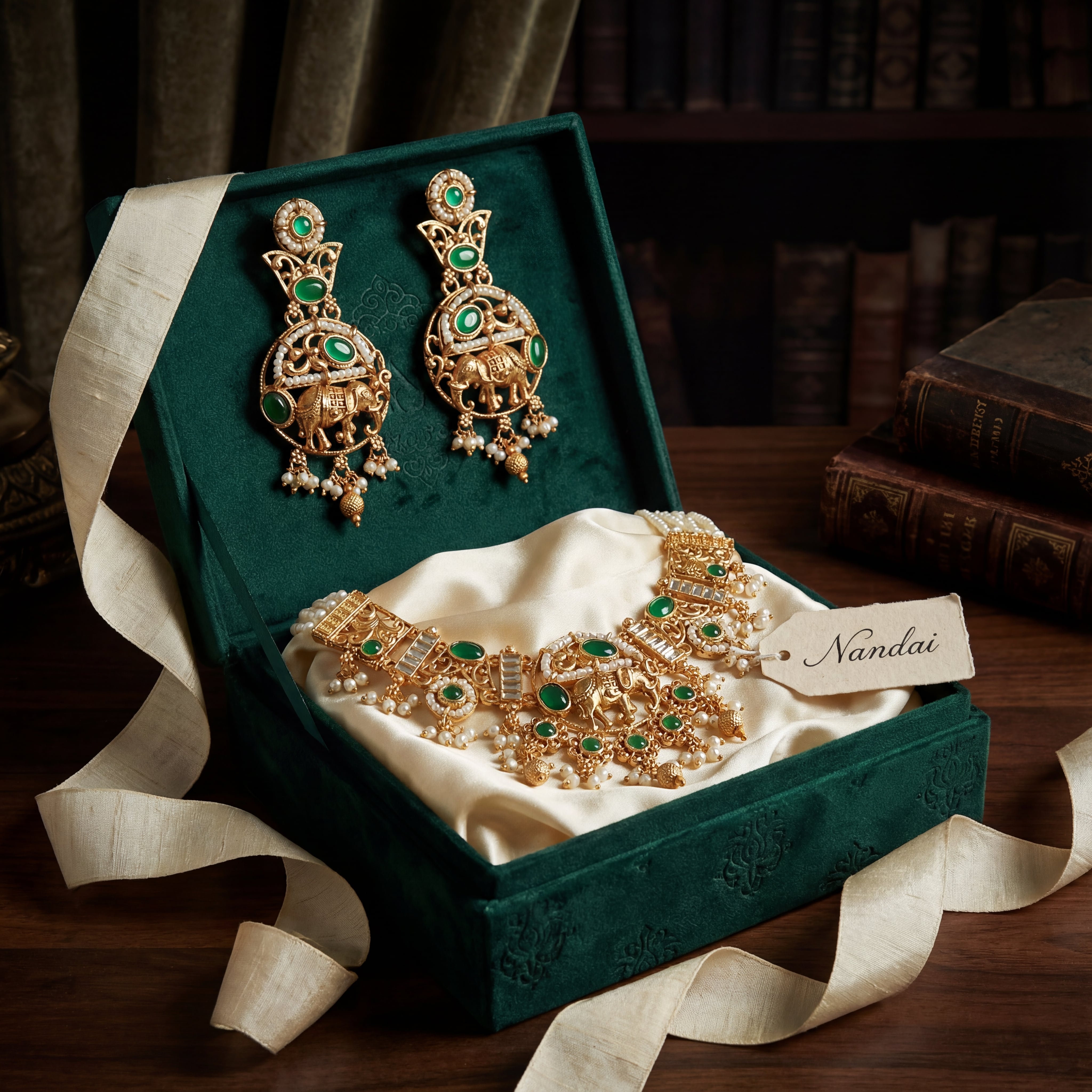 Elephant Necklace Set | Rajputi Luxury Rajwadi Wedding Jewelry