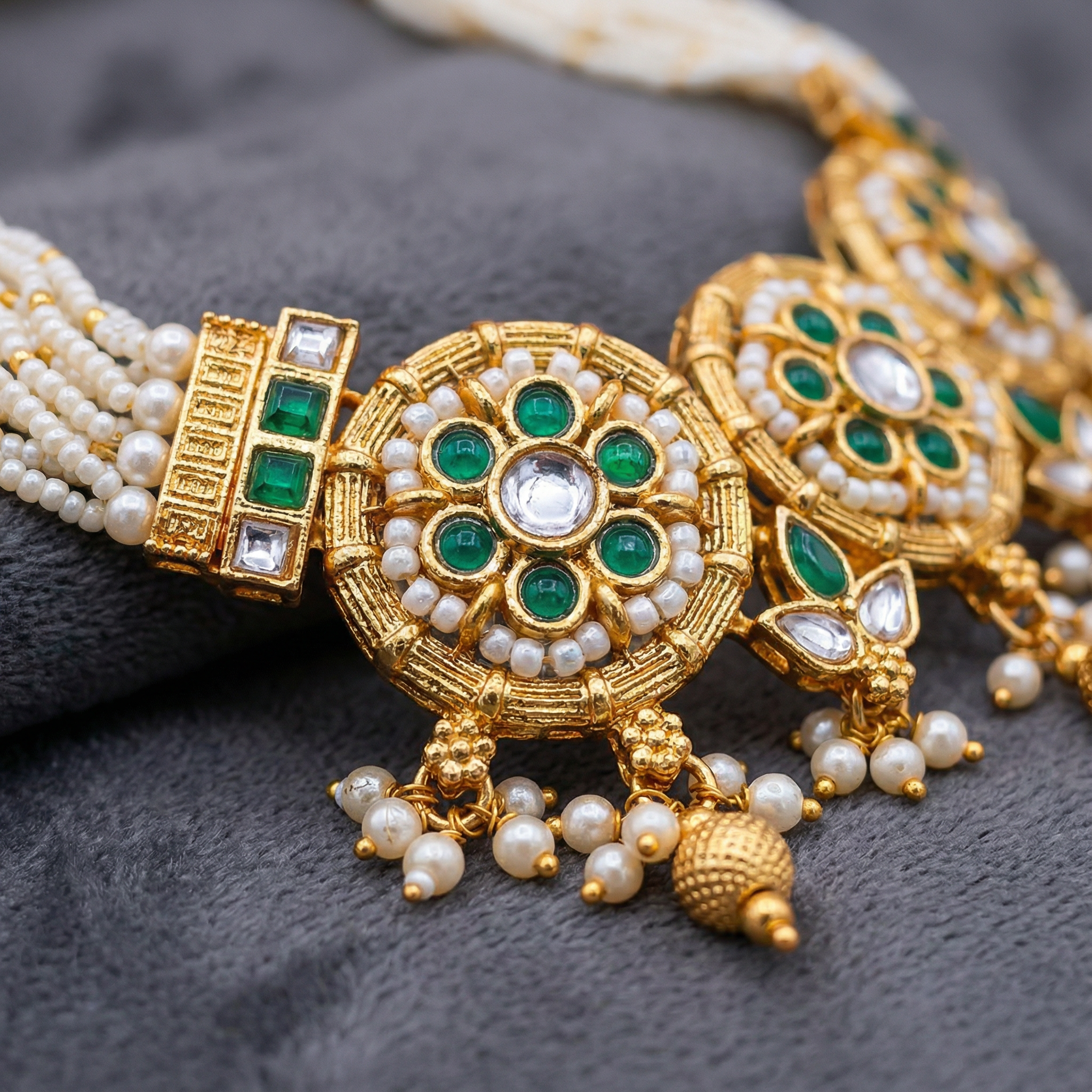 Kundan Choker Set | Rajputi Bridal Necklace with Pearls & Gold
