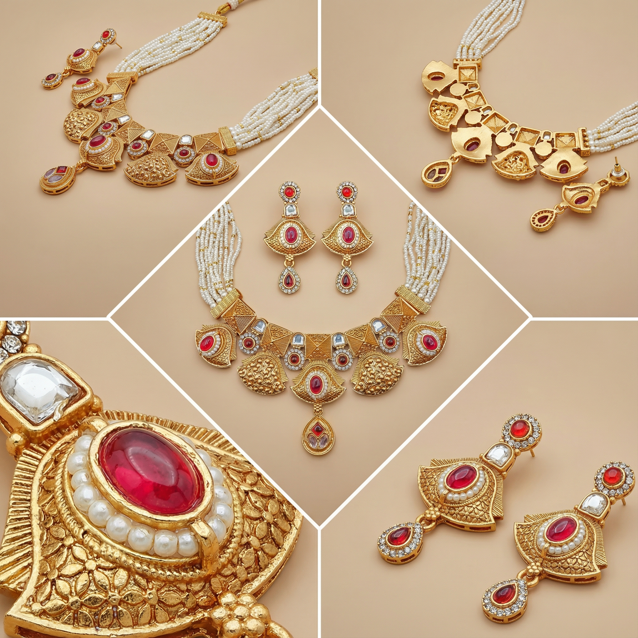 Meenakari Choker Necklace Set: Rajputi Enamel Jewelry