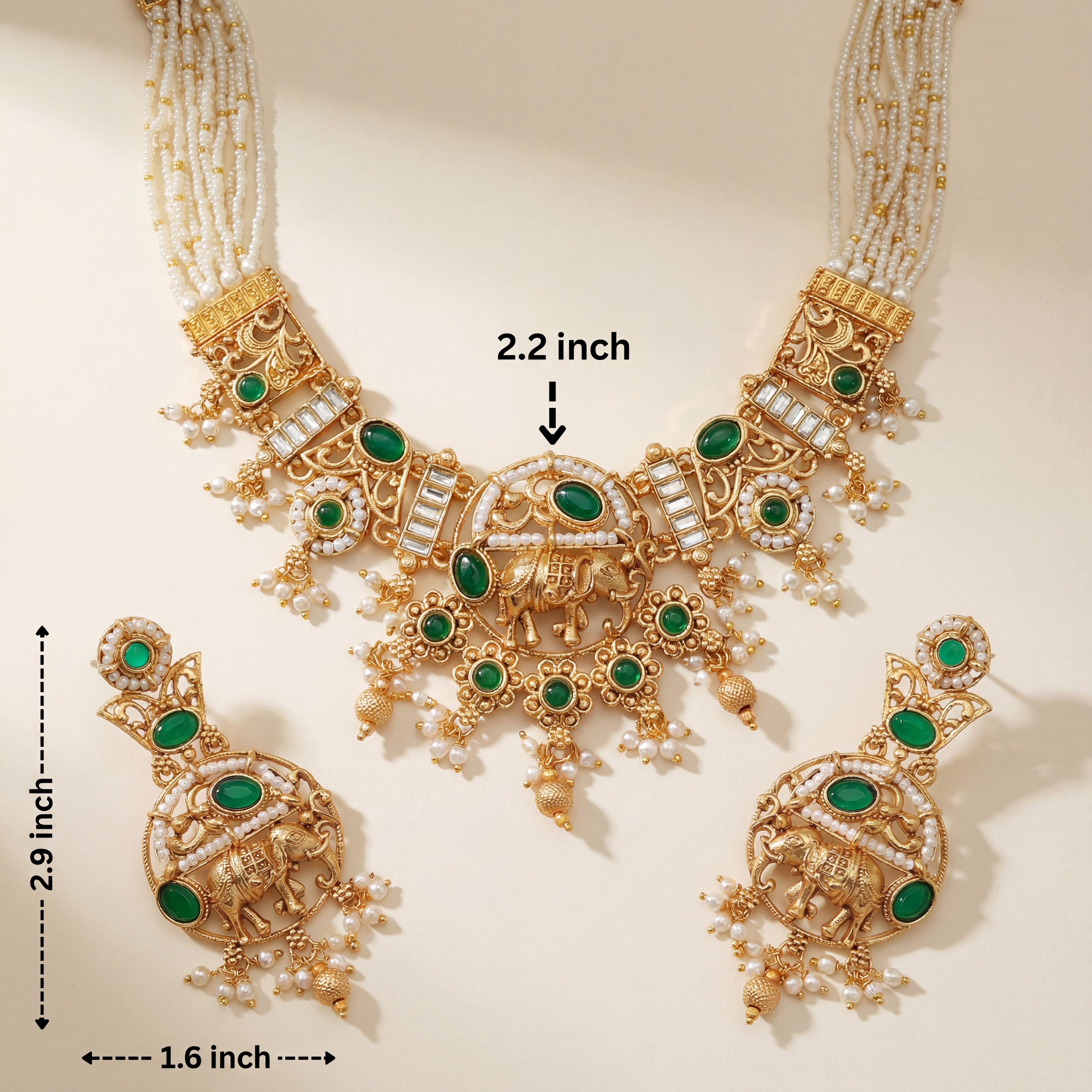 Elephant Necklace Set | Rajputi Luxury Rajwadi Wedding Jewelry