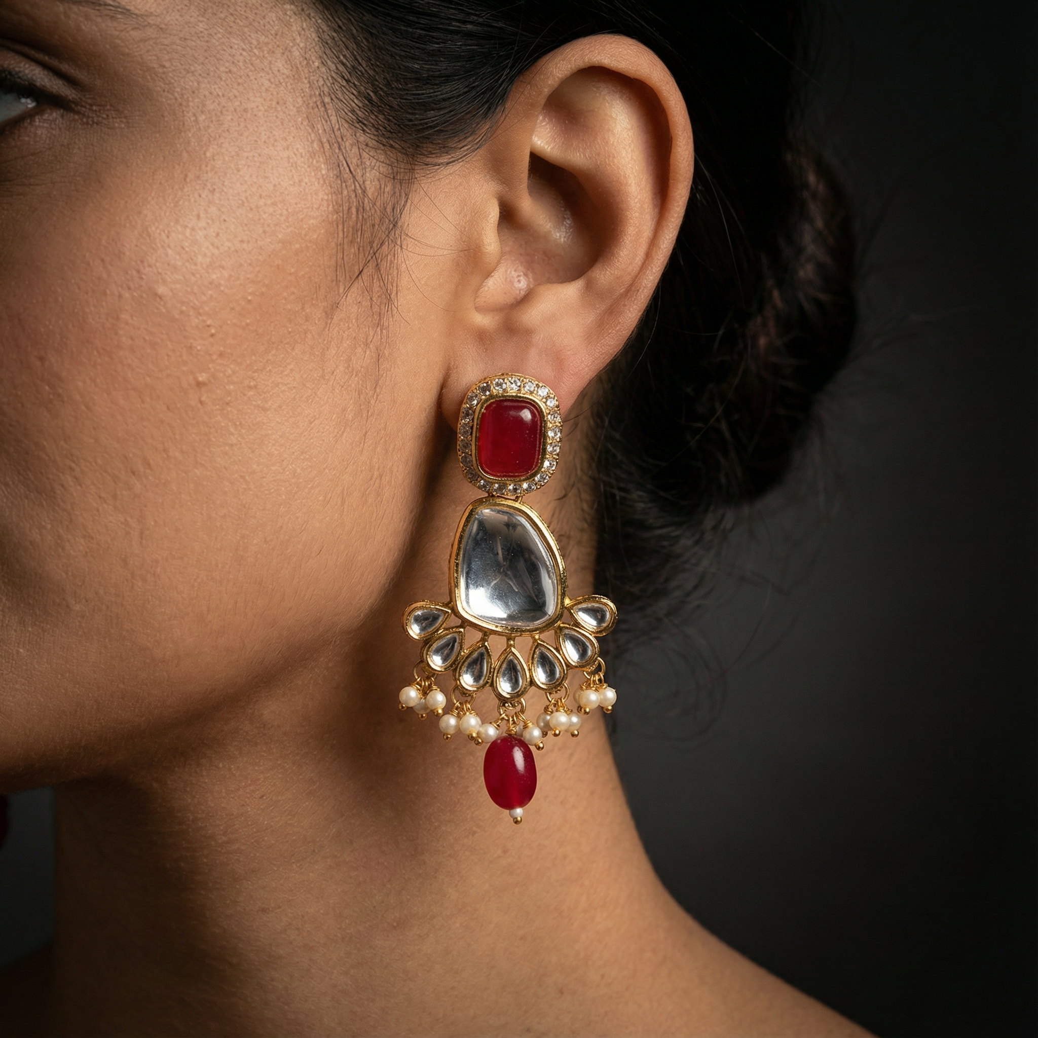 Kundan Choker Set | Earrings | Sarah Jadau Kundan Jewellery for Women