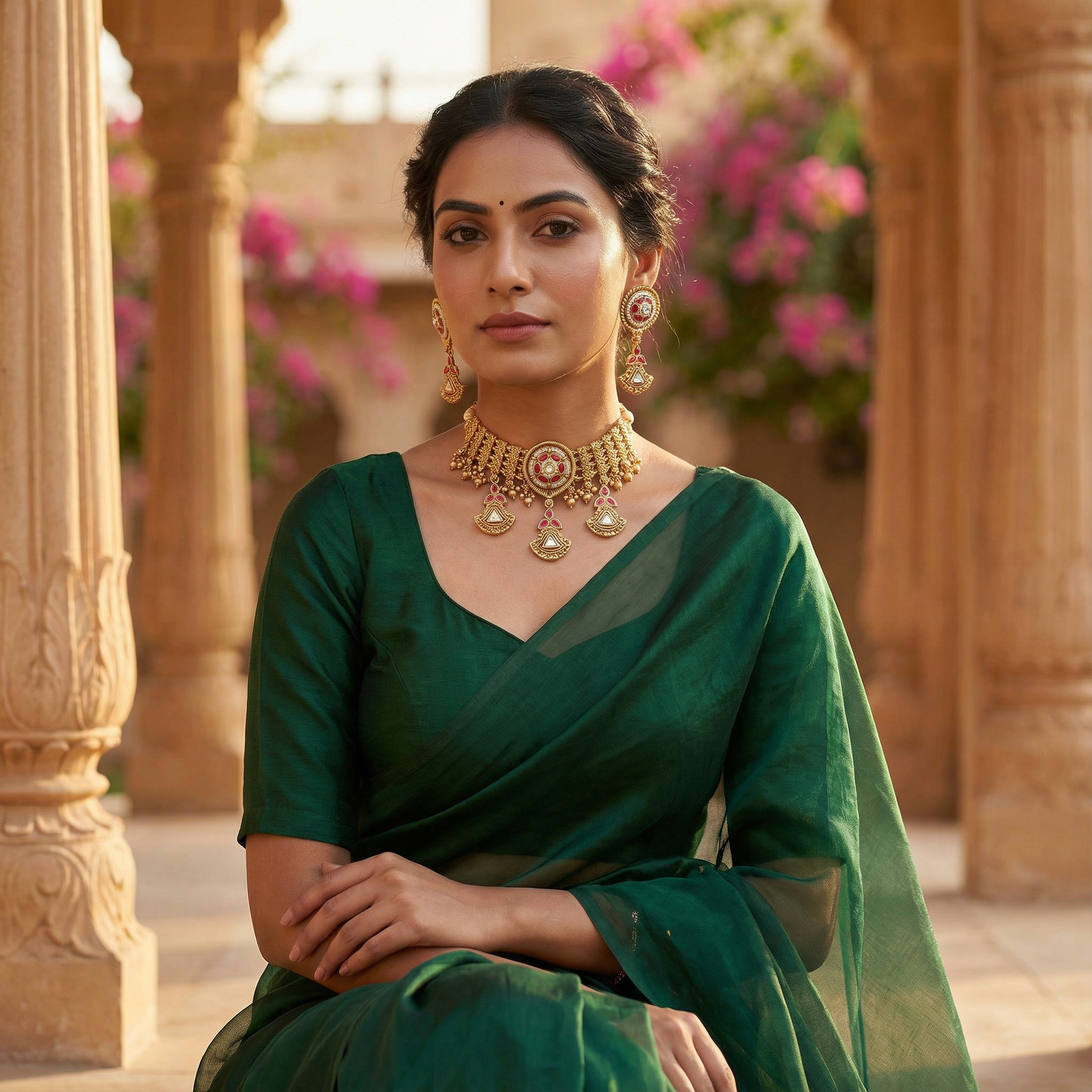 Kundan Choker Set | Meenakari Rajputi Luxury Indian Jewelry - nandai.store