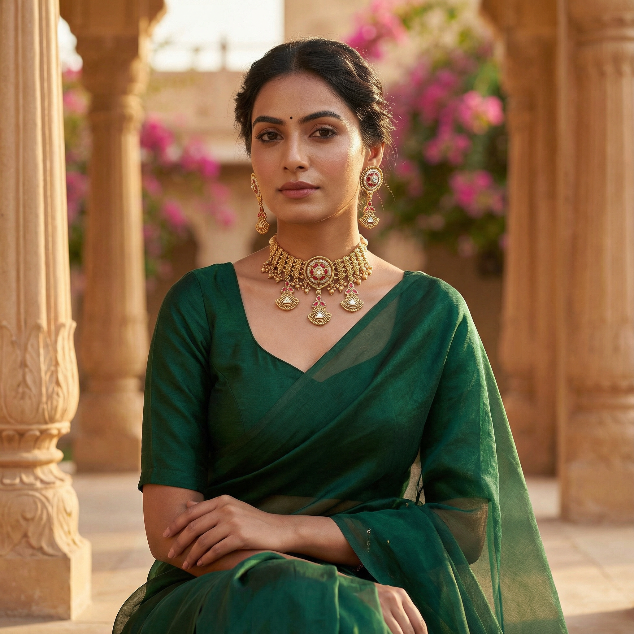 Kundan Choker Set | Meenakari Rajputi Luxury Indian Jewelry - nandai.store