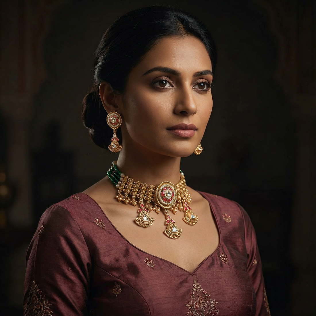 Kundan Choker Set | Meenakari Rajputi Luxury Indian Jewelry