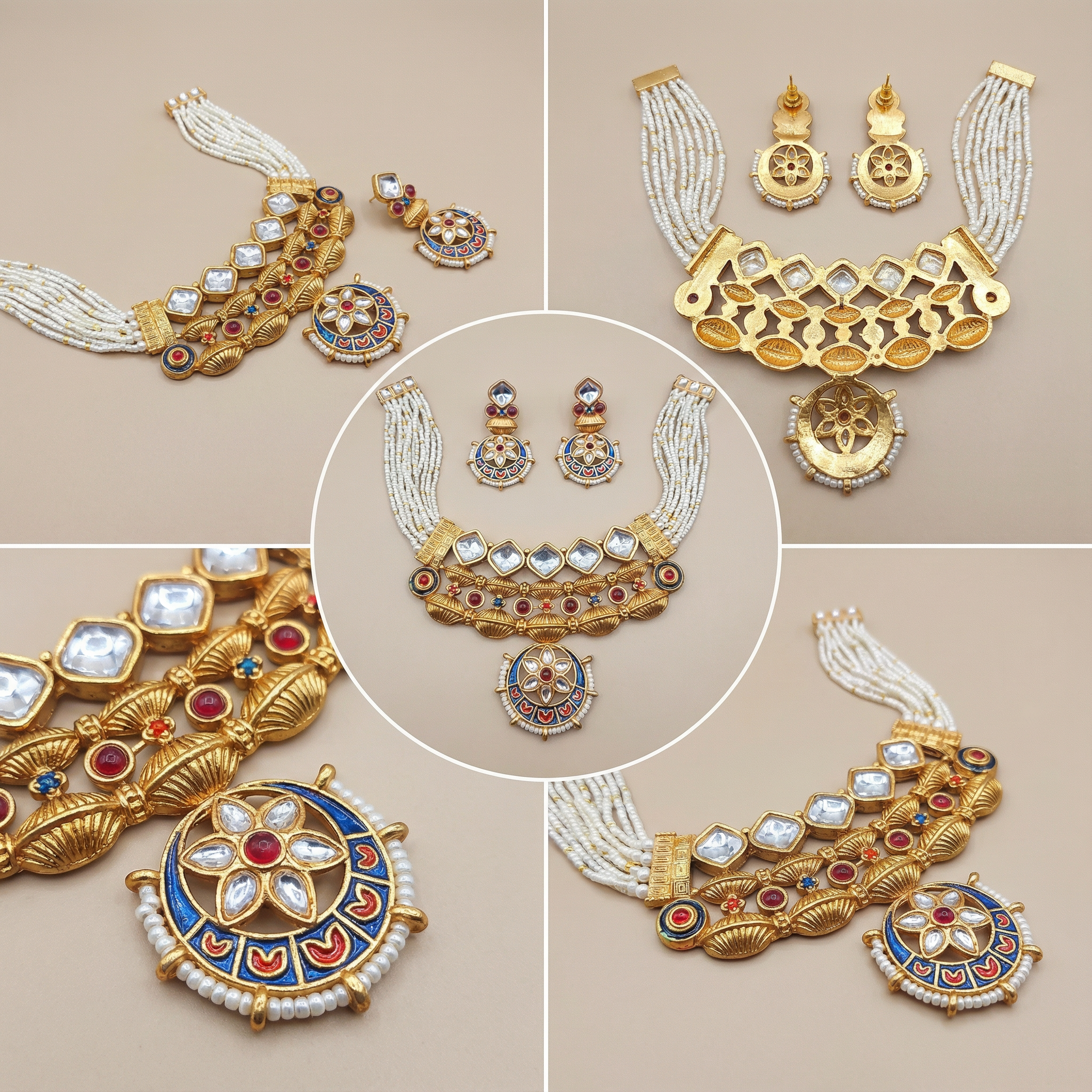 Meena Jewelry Set | Rajputi Luxury Indian Necklace & Earrings