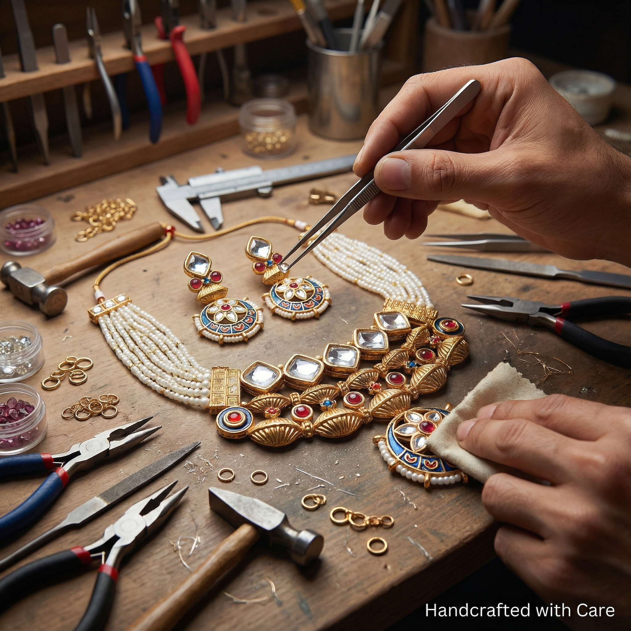 Meena Jewelry Set | Rajputi Luxury Indian Necklace & Earrings