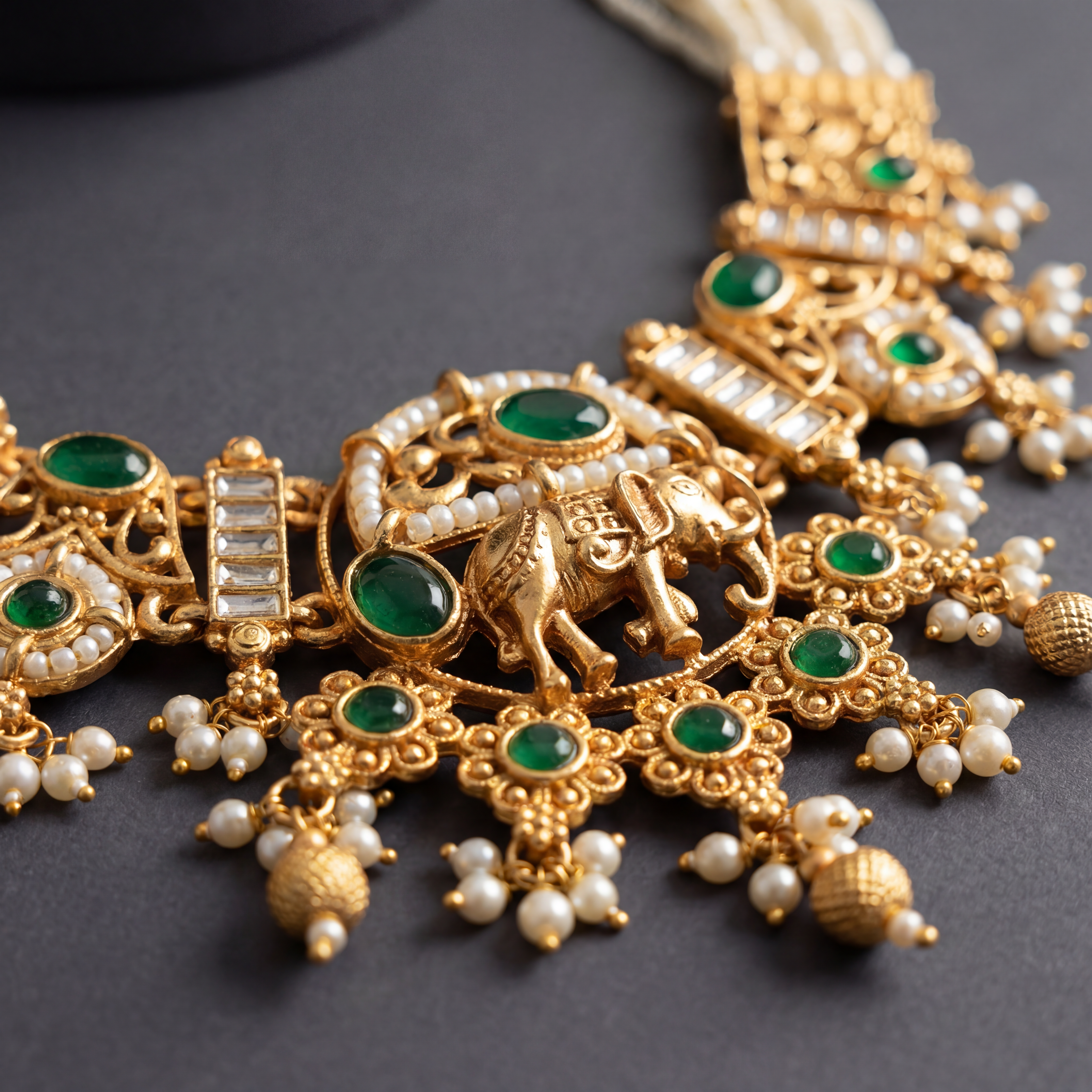 Elephant Necklace Set | Rajputi Luxury Rajwadi Wedding Jewelry