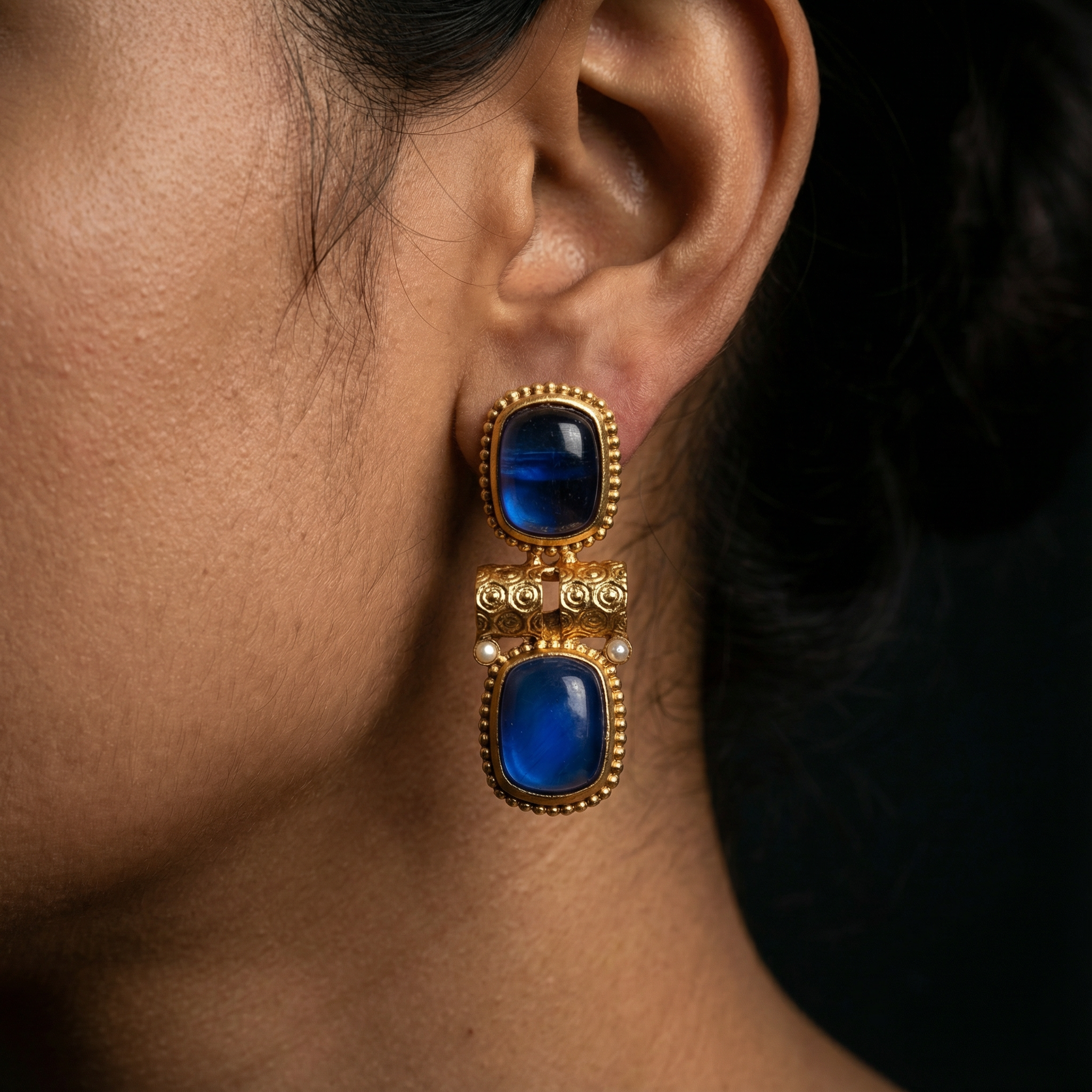 Rajwadi Choker Necklace | Monalisa Fusion Bridal Jewelry Set with Earrings