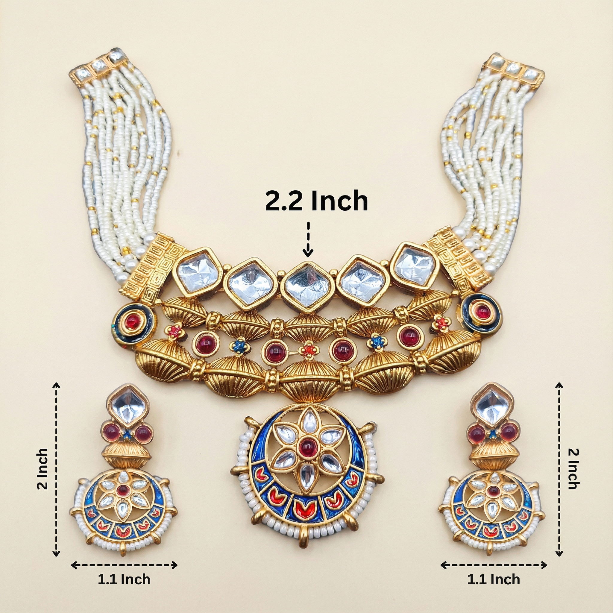 Meena Jewelry Set | Rajputi Luxury Indian Necklace & Earrings