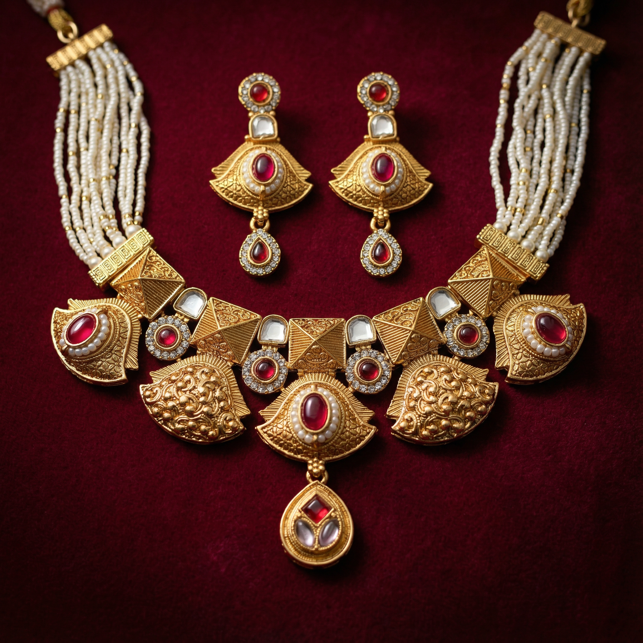 Meenakari Choker Necklace Set: Rajputi Enamel Jewelry