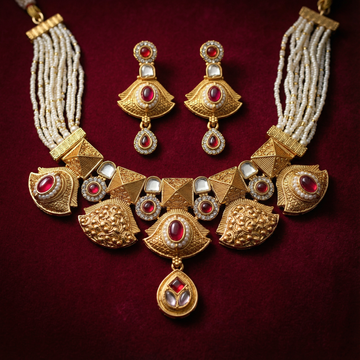 Meenakari Choker Necklace Set: Rajputi Enamel Jewelry