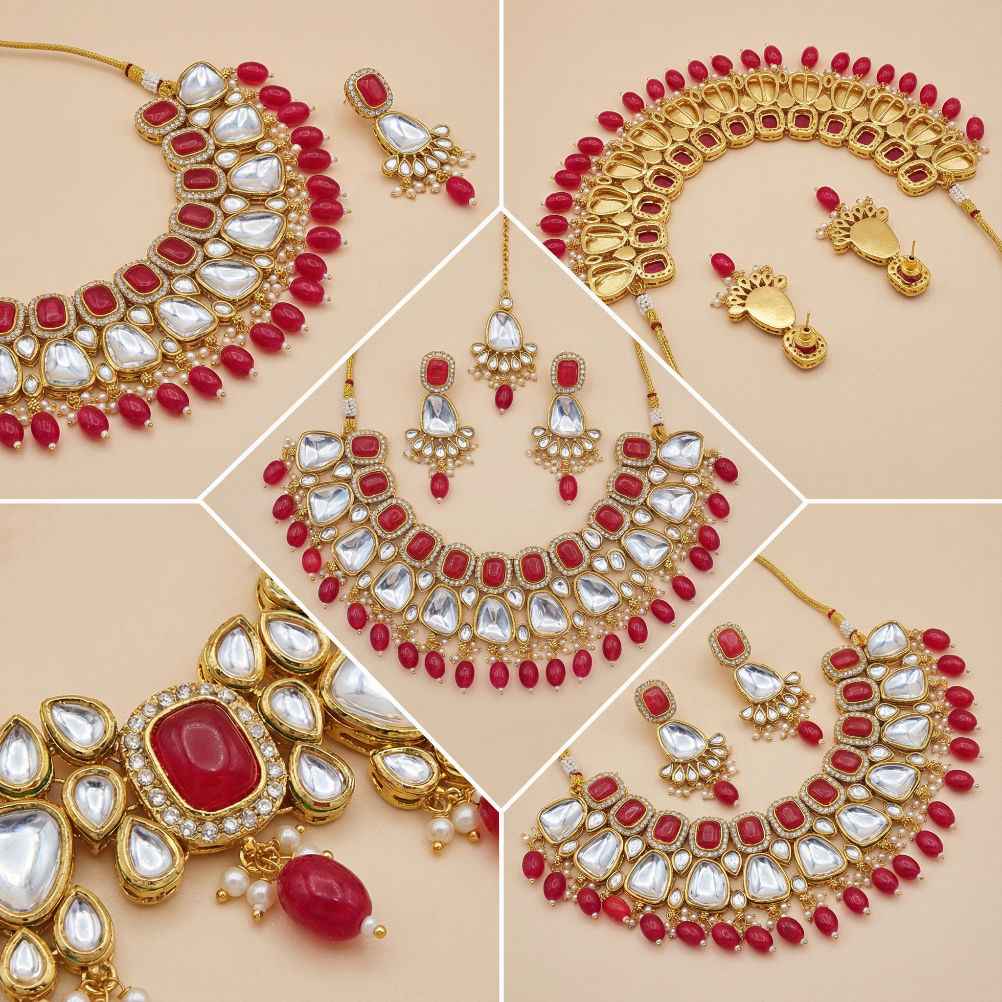 Kundan Choker Set | Earrings | Sarah Jadau Kundan Jewellery for Women