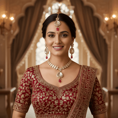 Polki Choker Set - Majestic Uncut Bridal Gold-Plated Necklace & Earrings for Elegant Style