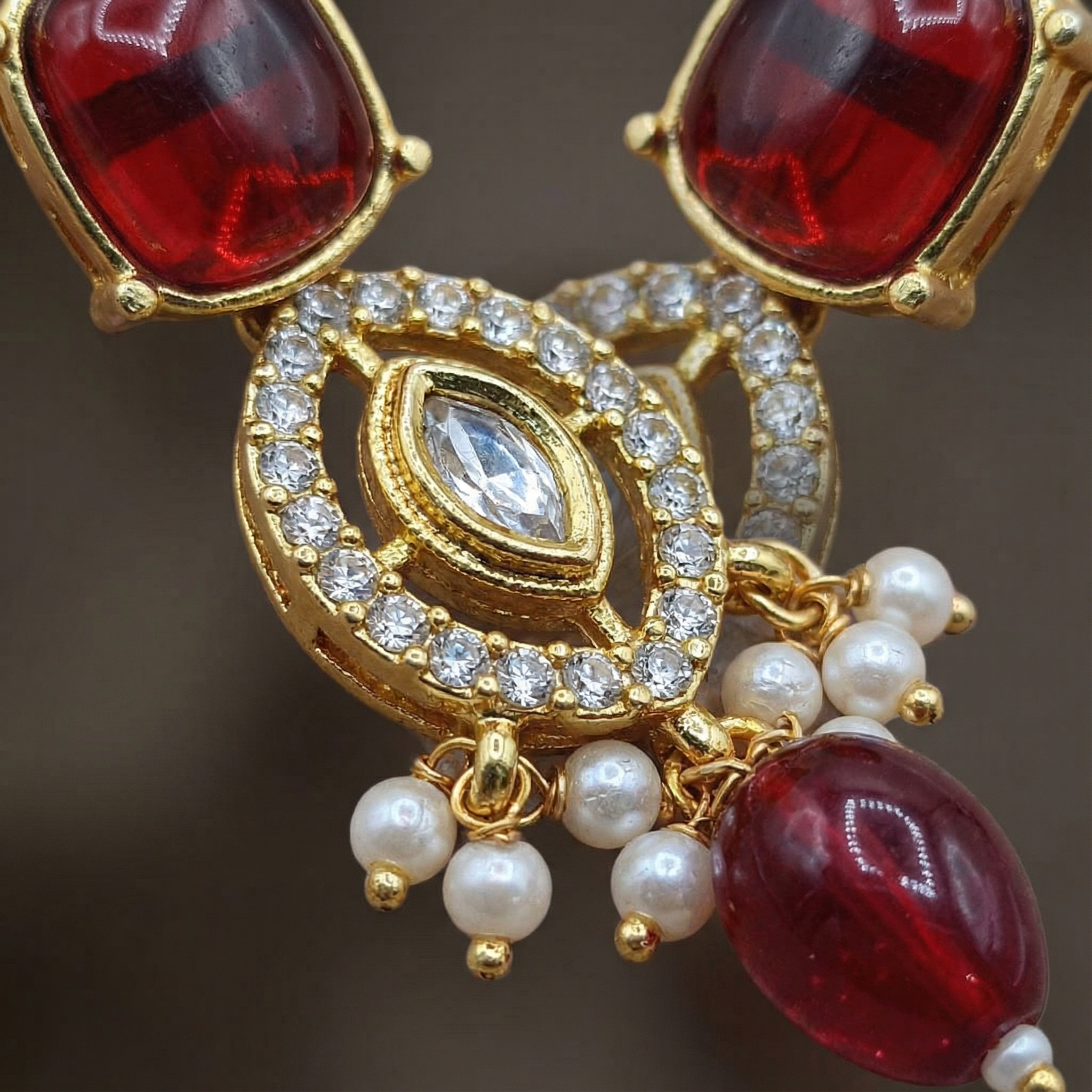 Rajwadi Kundan Choker Set - Kavya Gold-Plated Necklace, Earrings & Maang Tikka Set