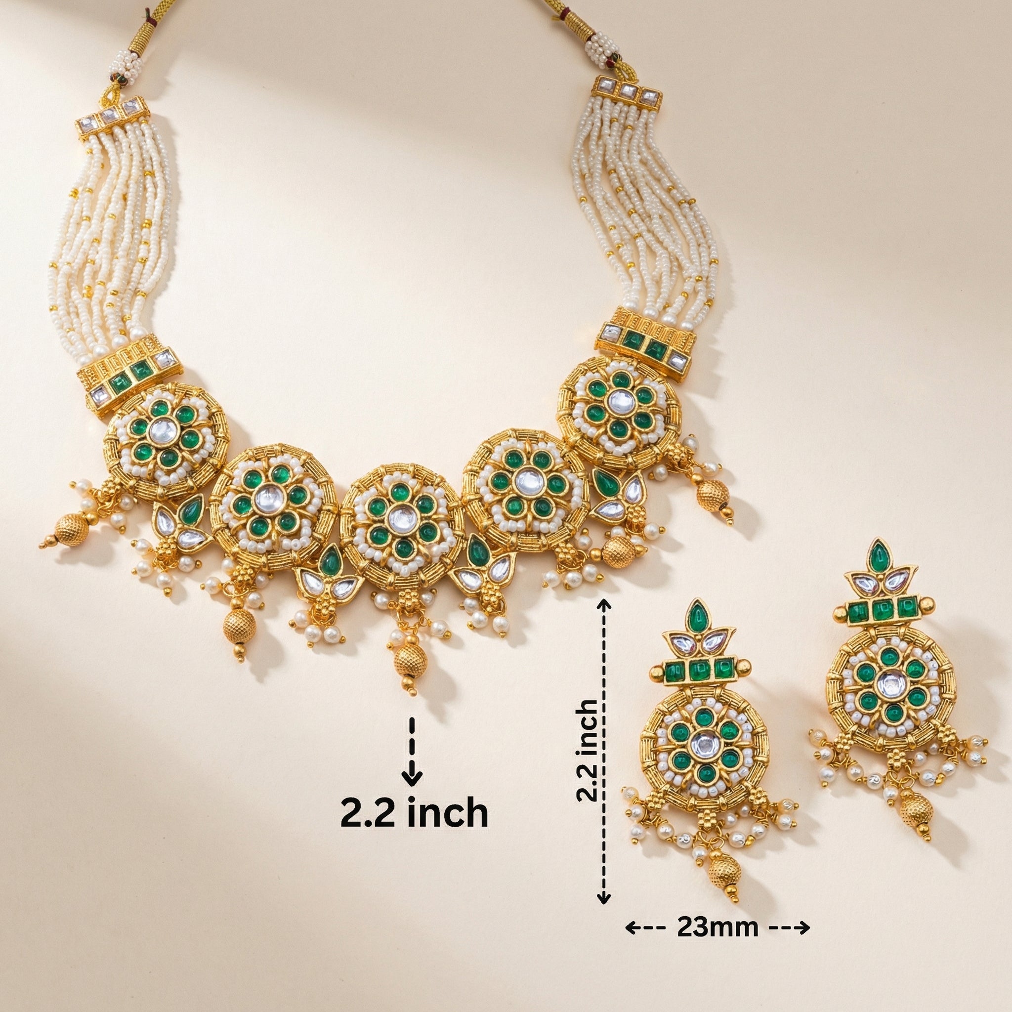 Kundan Choker Set | Rajputi Bridal Necklace with Pearls & Gold
