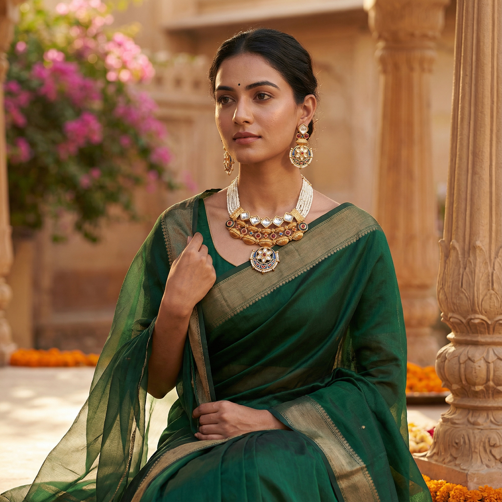 Meena Jewelry Set | Rajputi Luxury Indian Necklace & Earrings