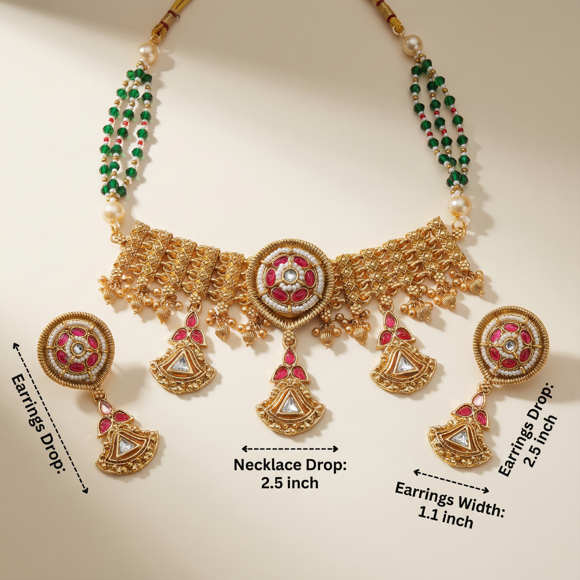 Kundan Choker Set | Meenakari Rajputi Luxury Indian Jewelry - nandai.store