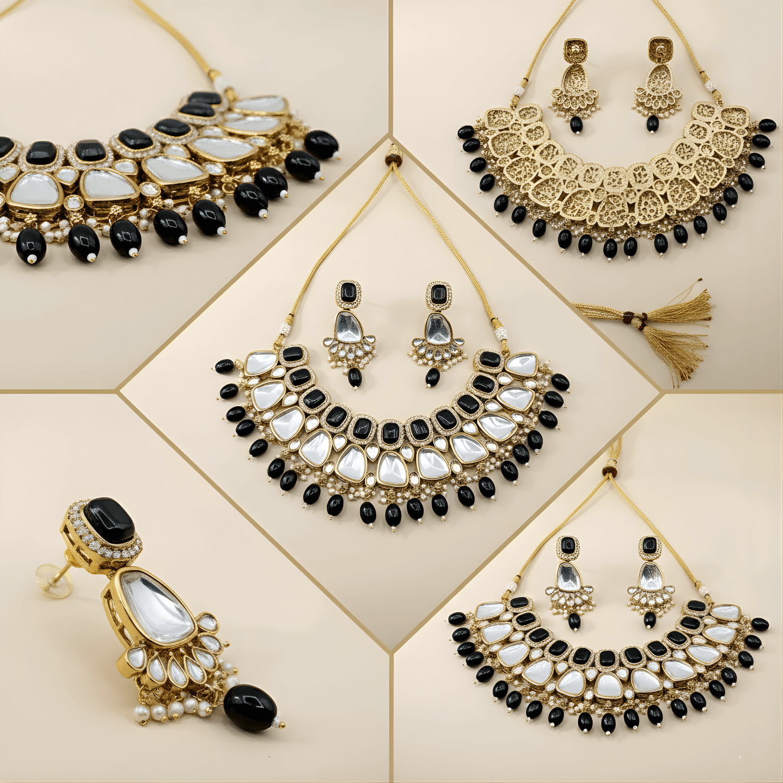 Kundan Choker Set | Earrings | Sarah Jadau Kundan Jewellery for Women