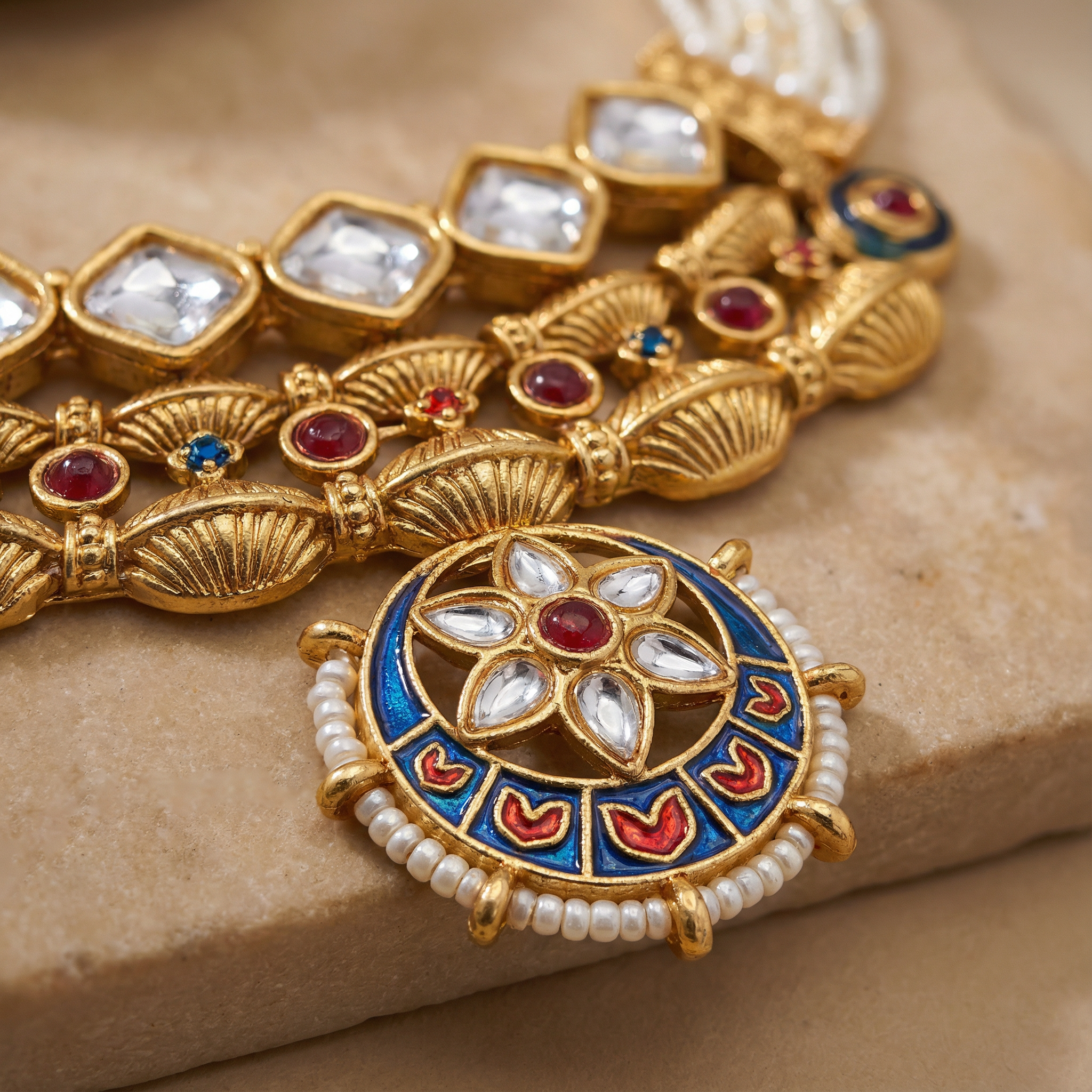 Meena Jewelry Set | Rajputi Luxury Indian Necklace & Earrings