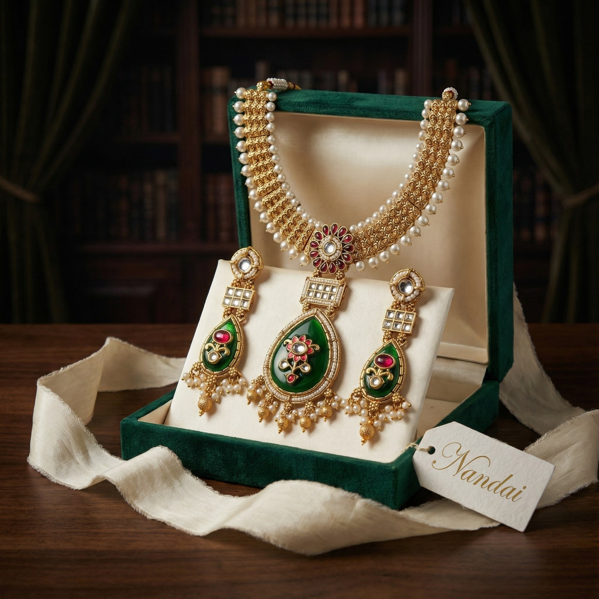 Meenakari Kundan Necklace | Rajputi Pearl Choker Bridal Jewelry