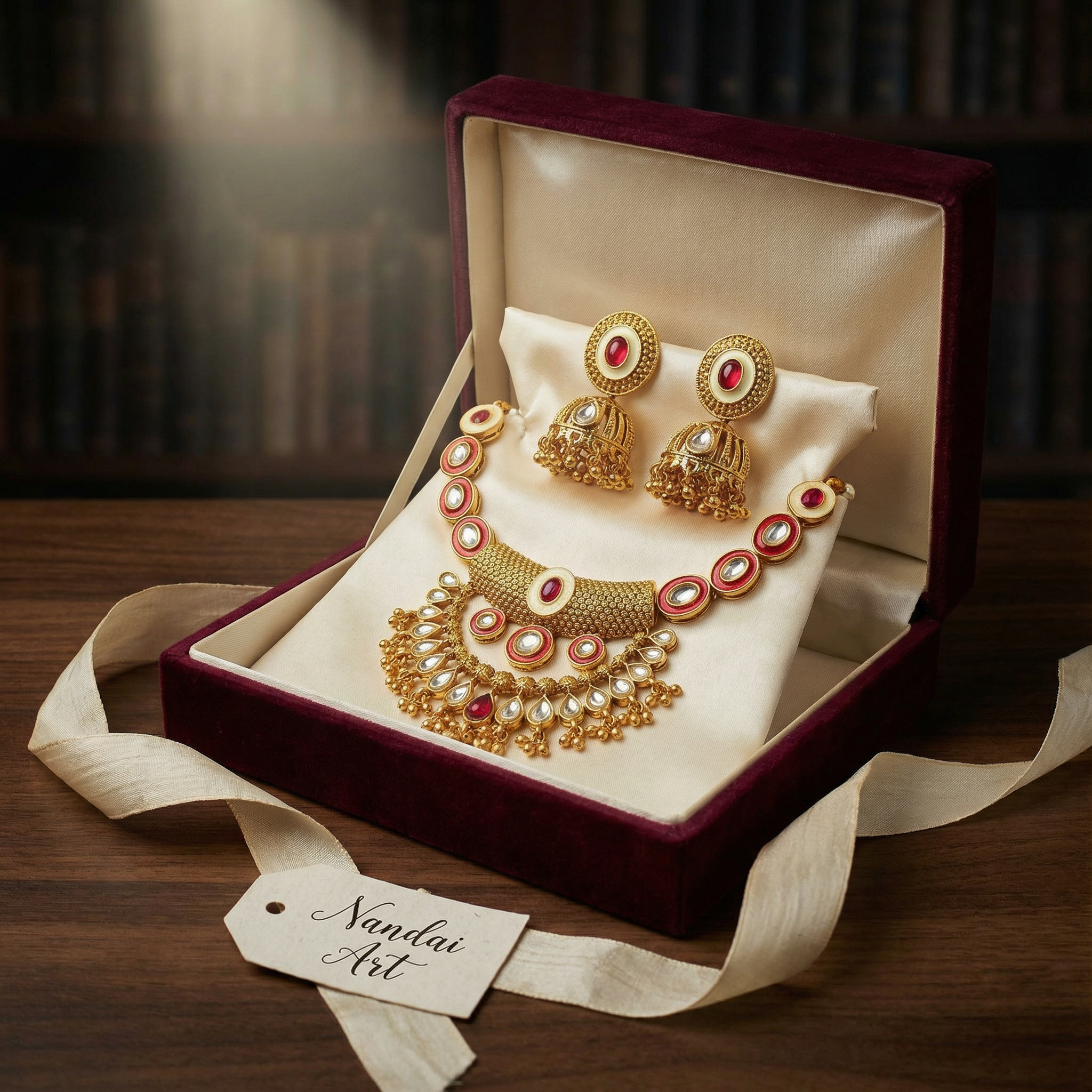 Kundan Choker Set | Rajputi Luxury Indian Bridal Necklace & Earrings