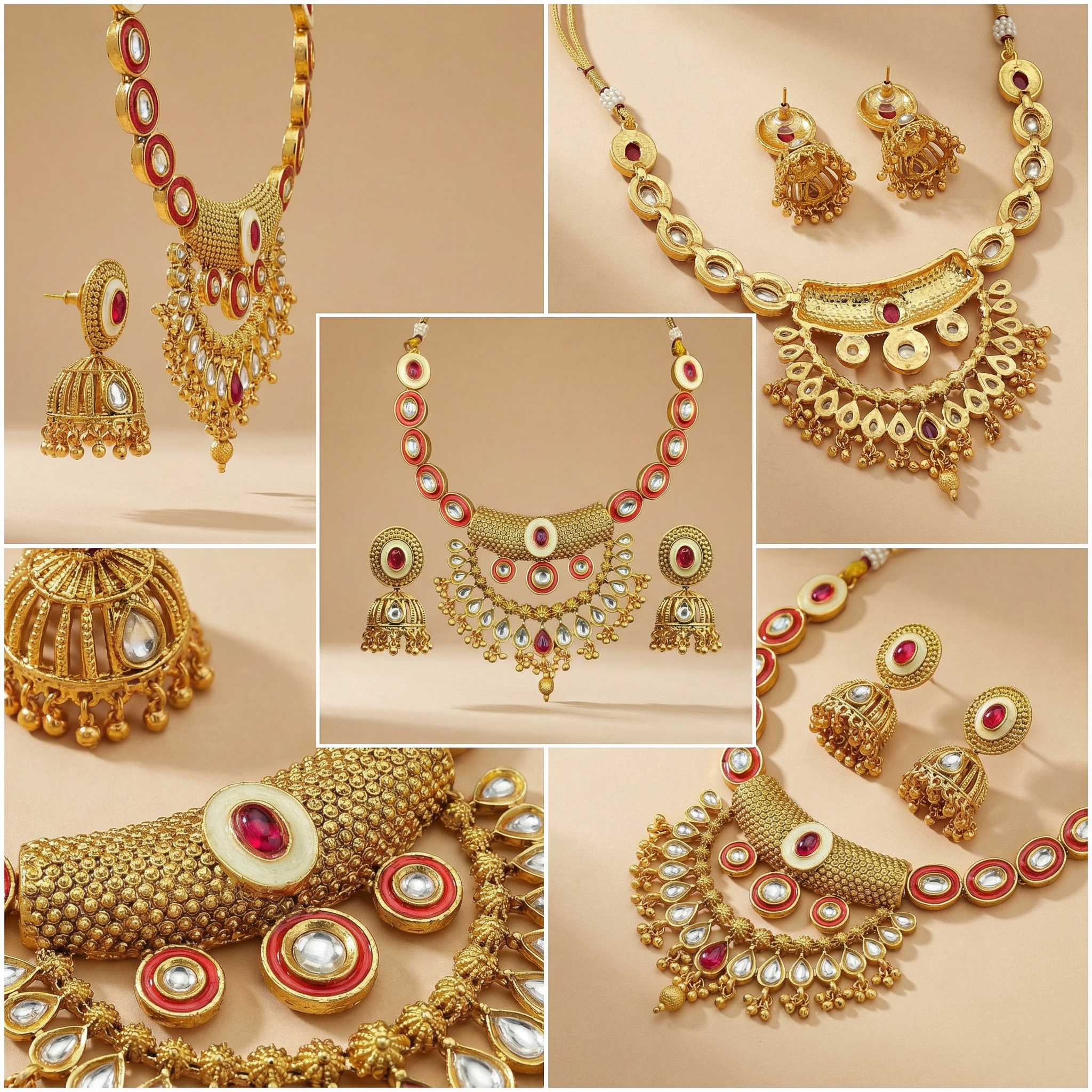 Kundan Choker Set | Rajputi Luxury Indian Bridal Necklace & Earrings