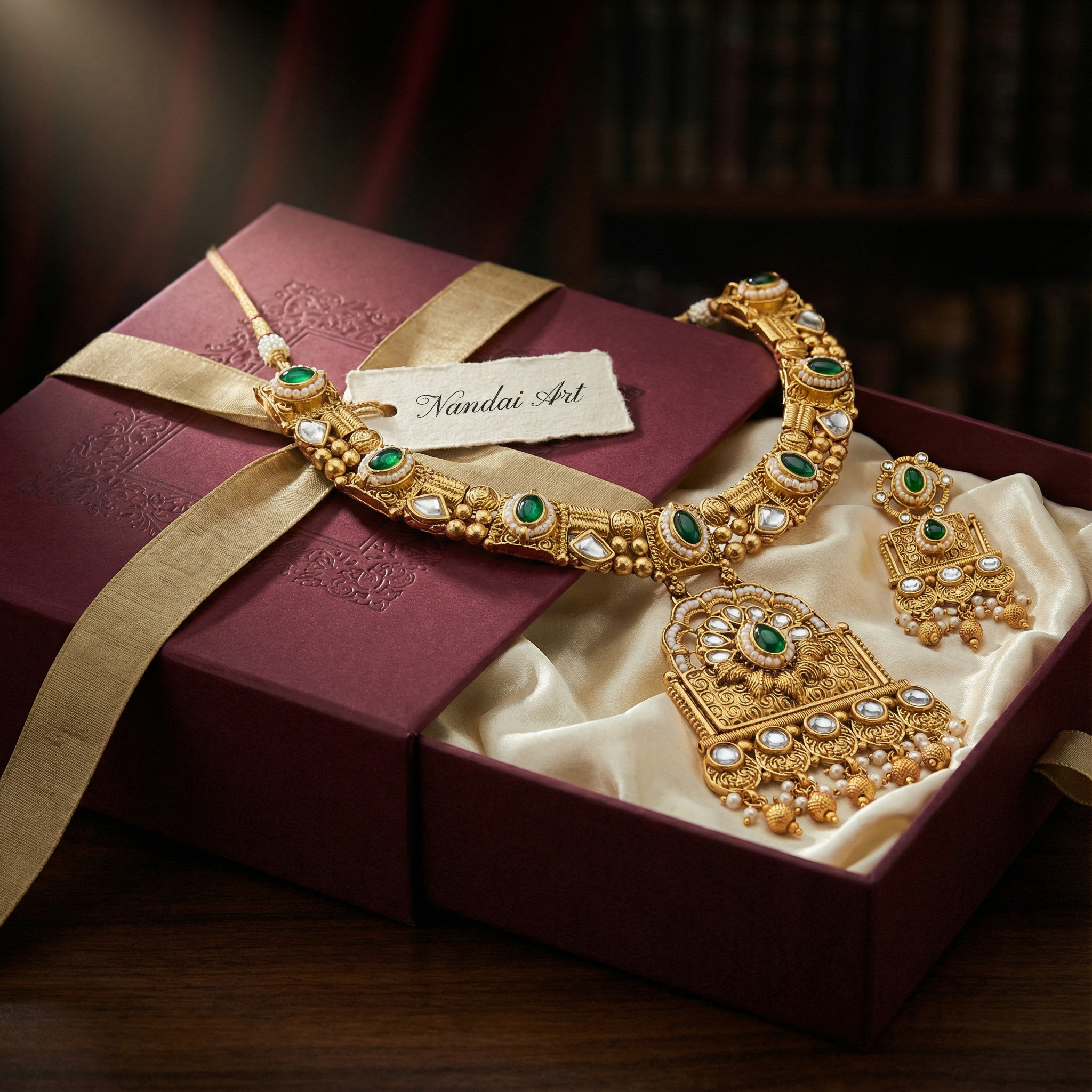 Temple Choker Necklace | Pallavi Gold-Plated South Indian Jewellery Set