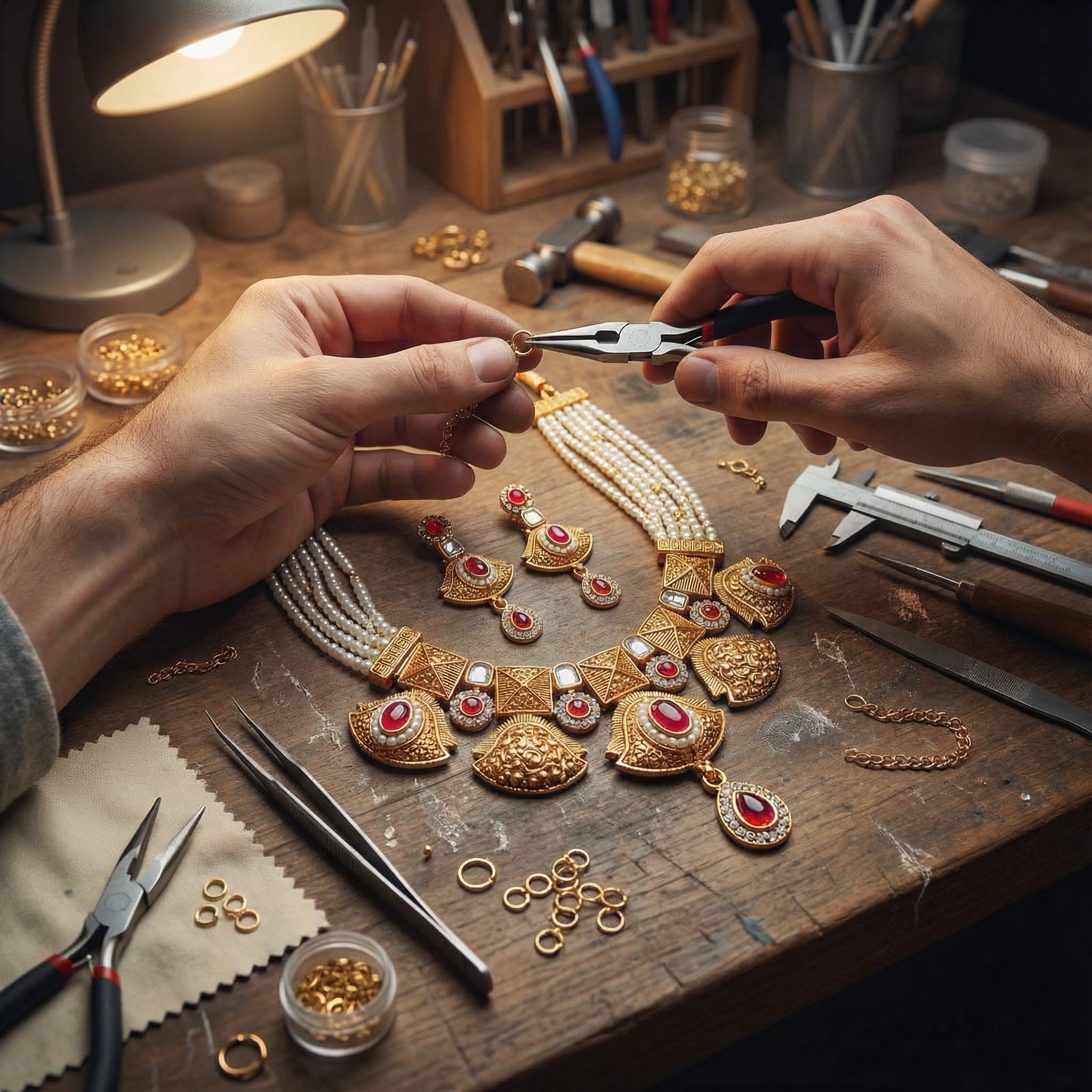Meenakari Choker Necklace Set: Rajputi Enamel Jewelry