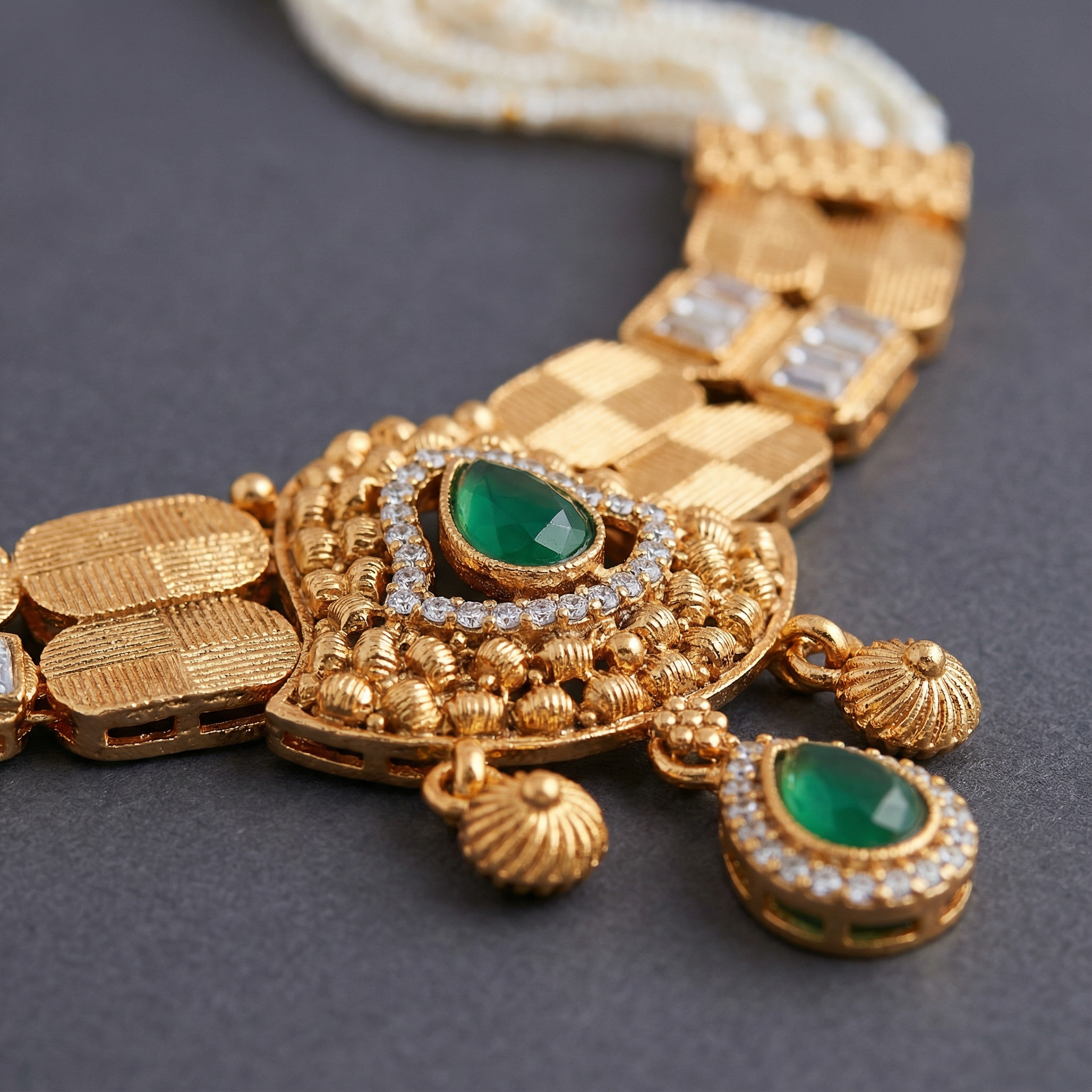 Temple Jewellery Choker Set | Jaipur Bridal Gold-Plated Necklace with Earrings