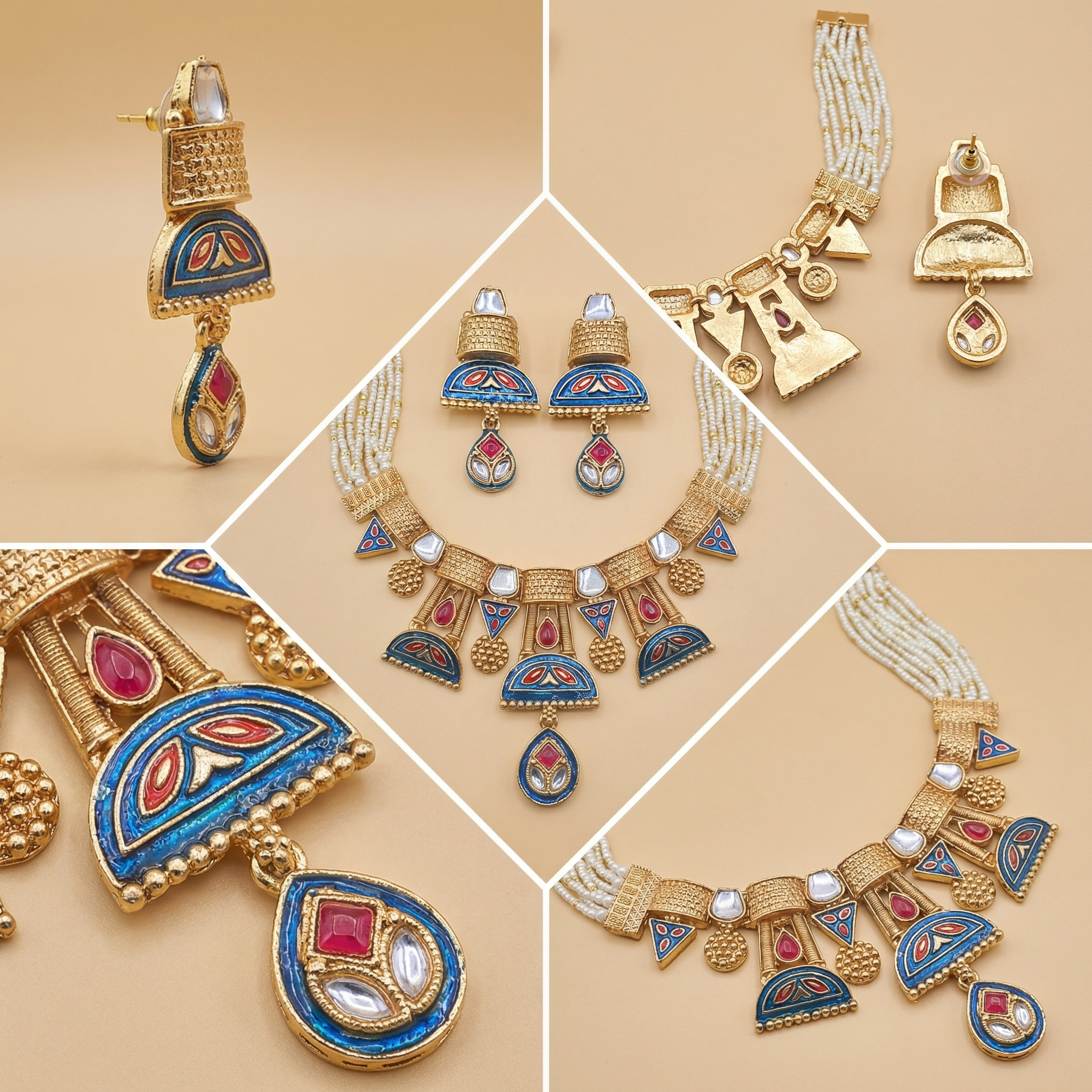 Royal Kundan Choker Set – Bridal Necklace & Earrings