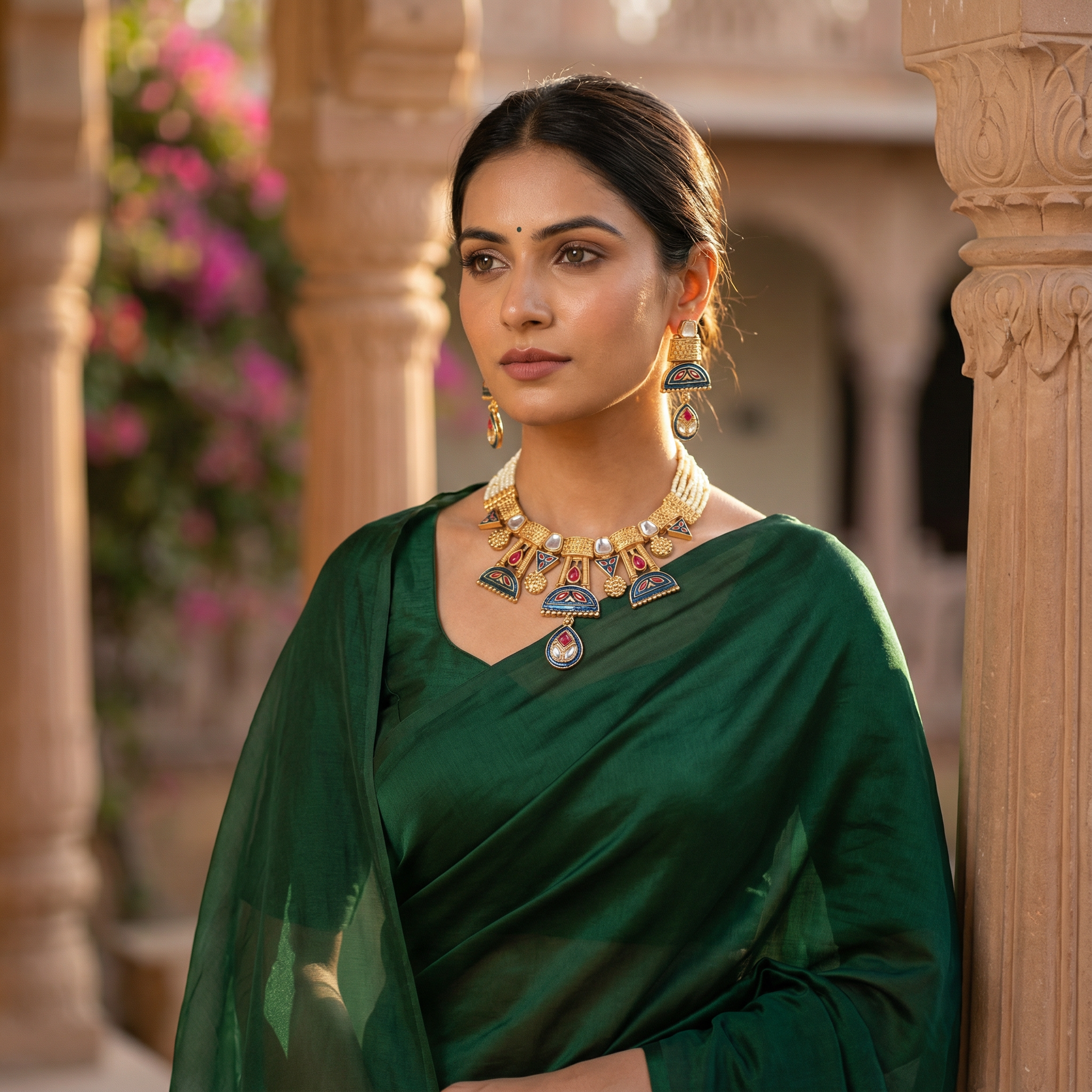 Royal Kundan Choker Set – Bridal Necklace & Earrings