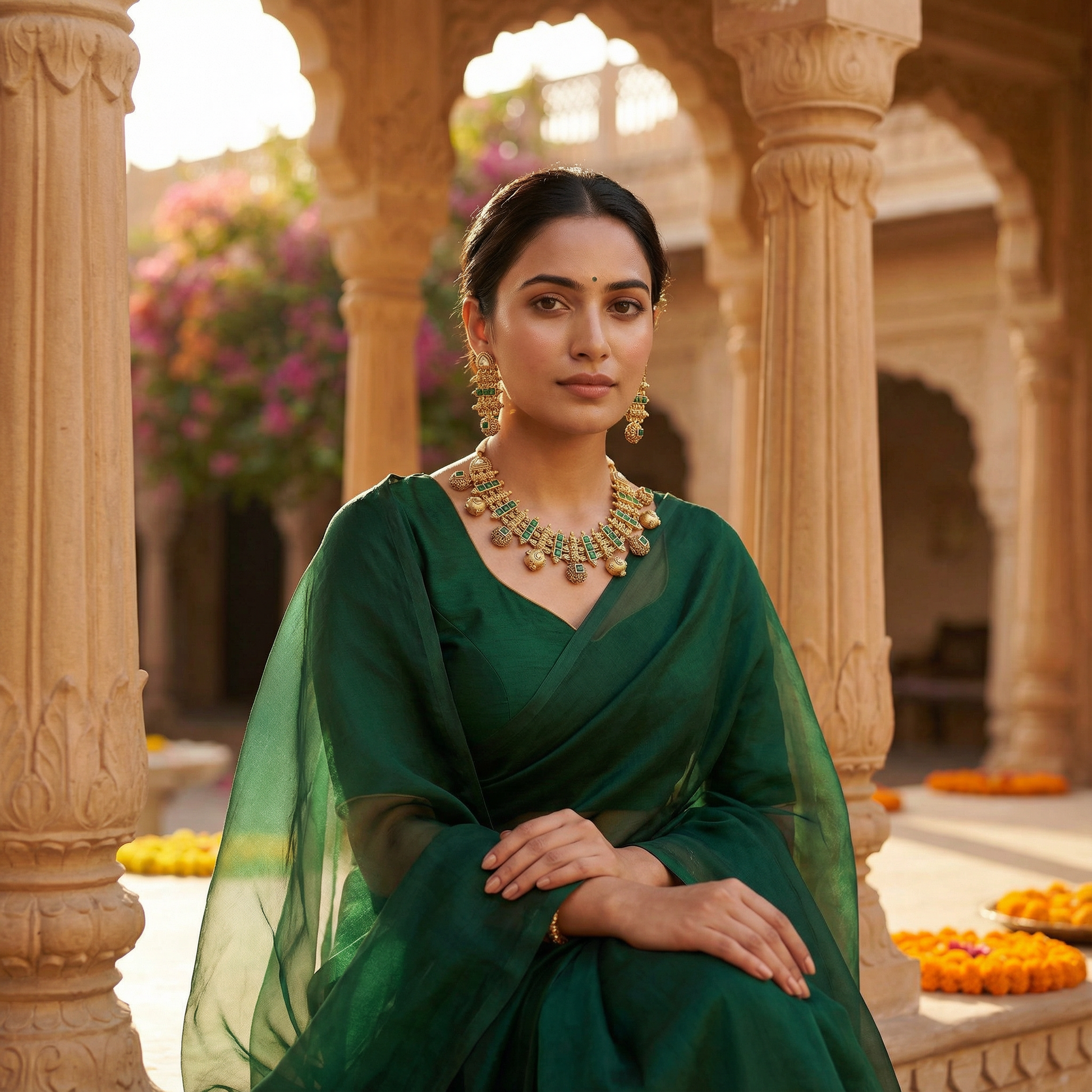 Meenakari Necklace Set | Rajwadi Antique Gold Bridal Jewelry - nandai.store