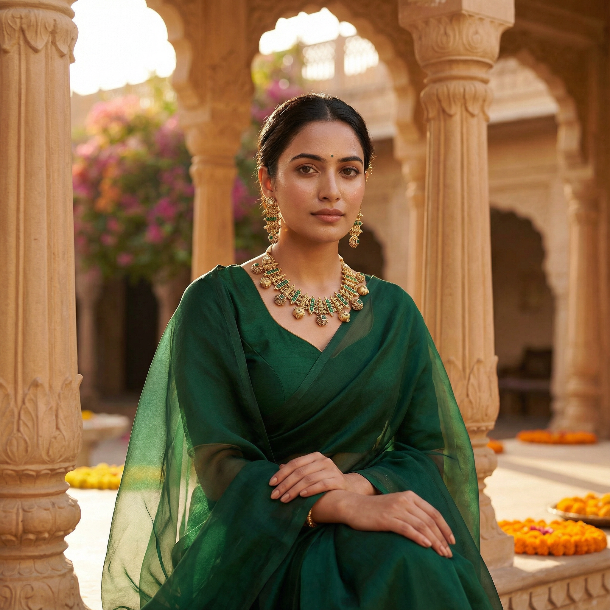 Meenakari Necklace Set | Rajwadi Antique Gold Bridal Jewelry - nandai.store