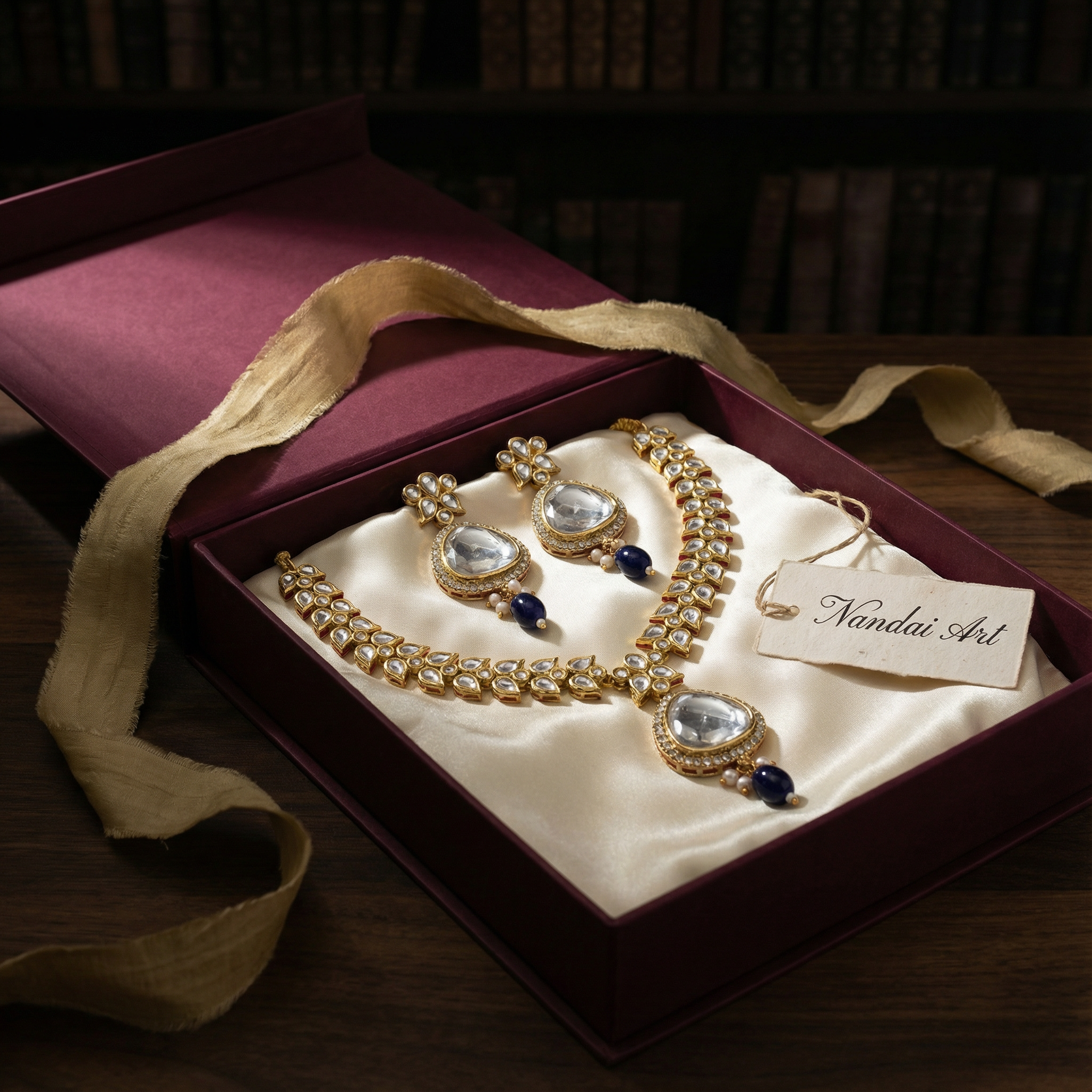 Polki Choker Set - Majestic Uncut Bridal Gold-Plated Necklace & Earrings for Elegant Style