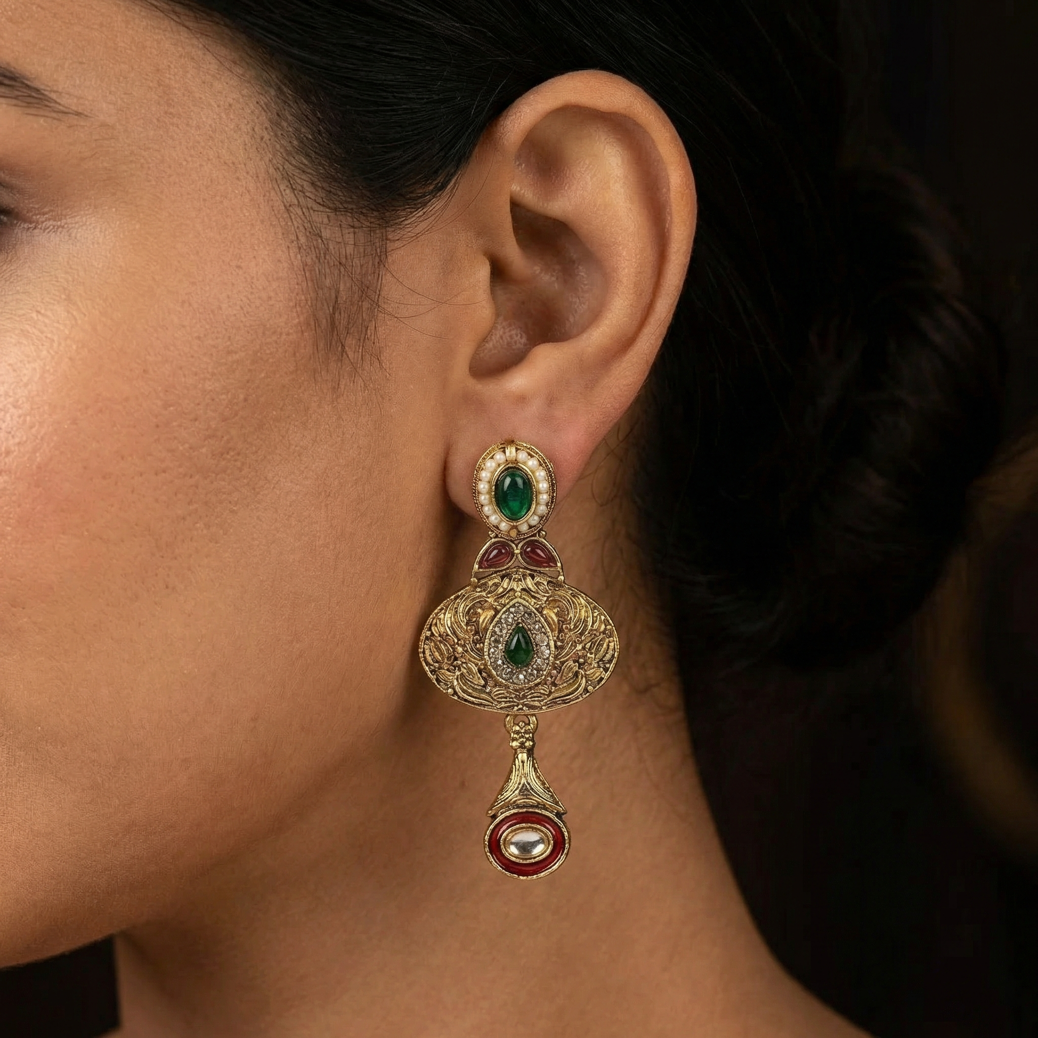 Kundan Necklace Set | Rajwadi Pearl Rajputi Jewelry for Brides