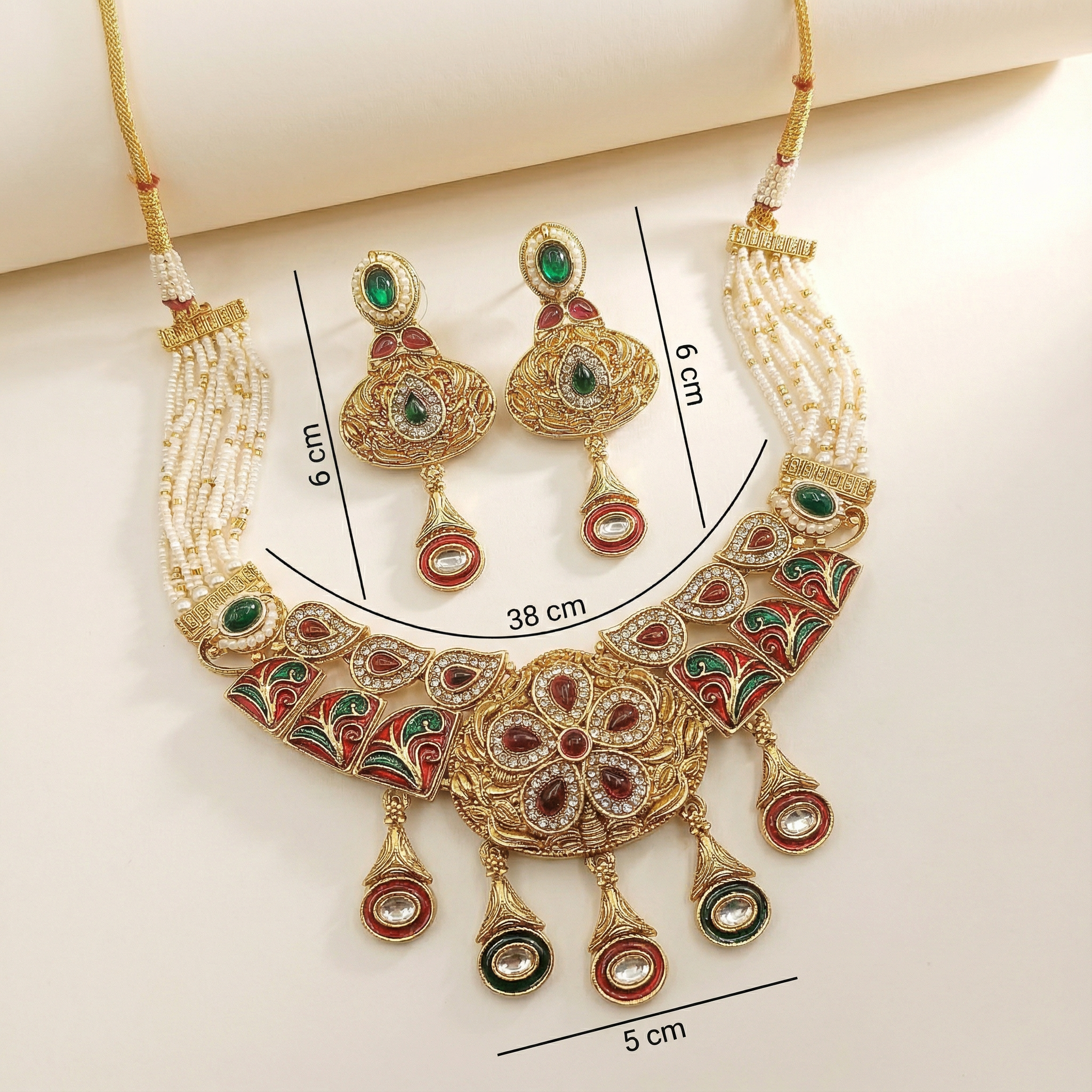 Kundan Necklace Set | Rajwadi Pearl Rajputi Jewelry for Brides