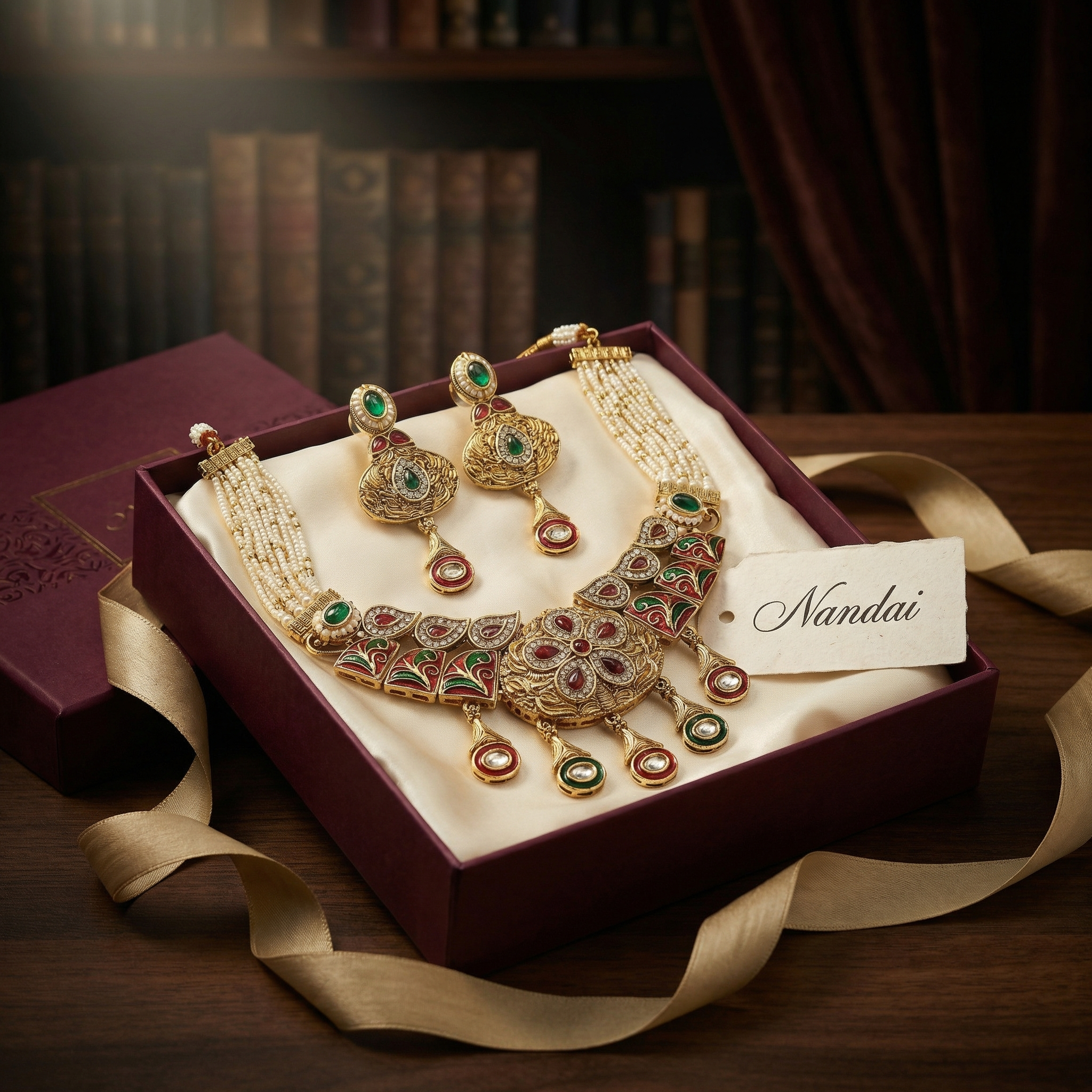 Kundan Necklace Set | Rajwadi Pearl Rajputi Jewelry for Brides