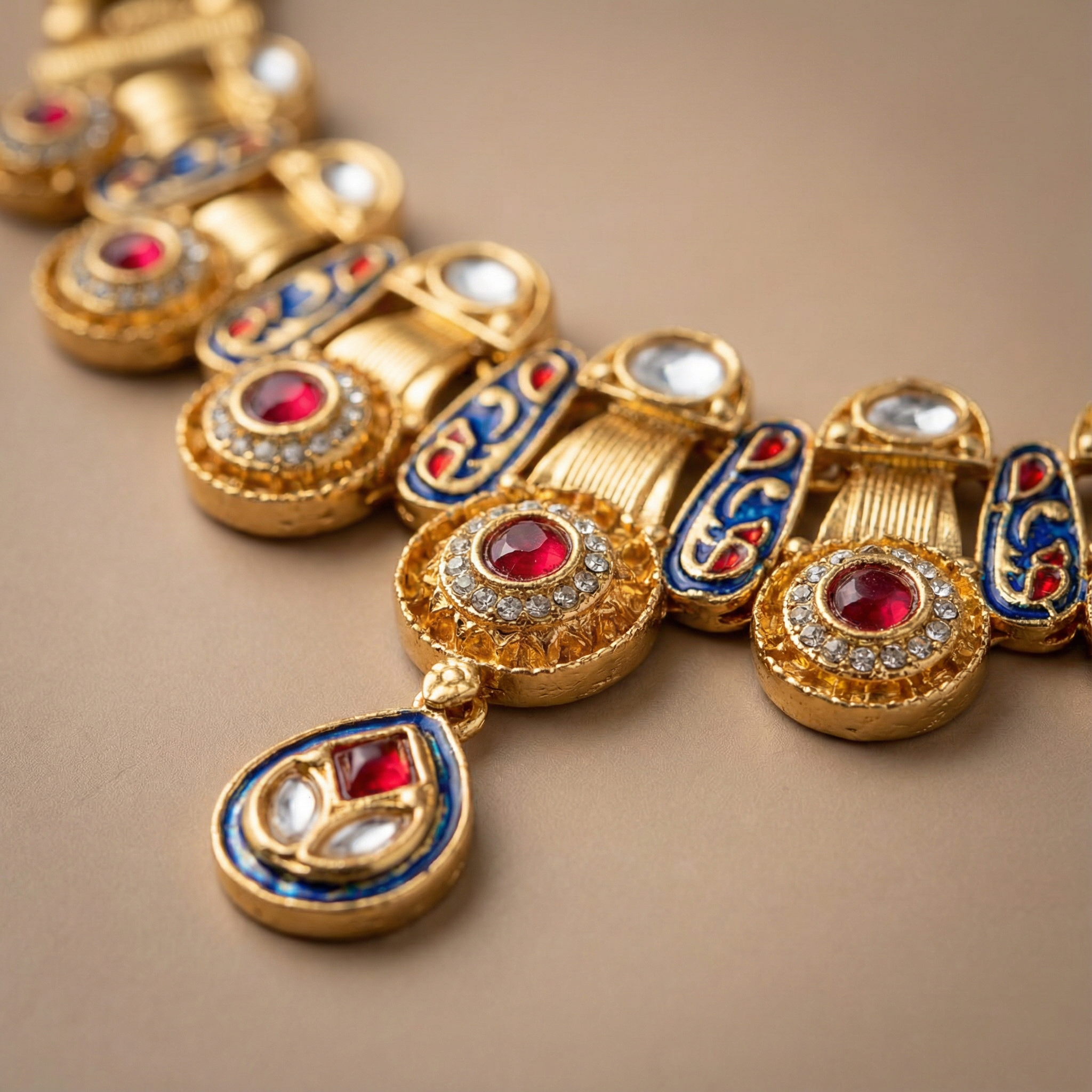 Meenakari Kundan Necklace Set With Earrings | Exquisite Bridal Jewellery Set