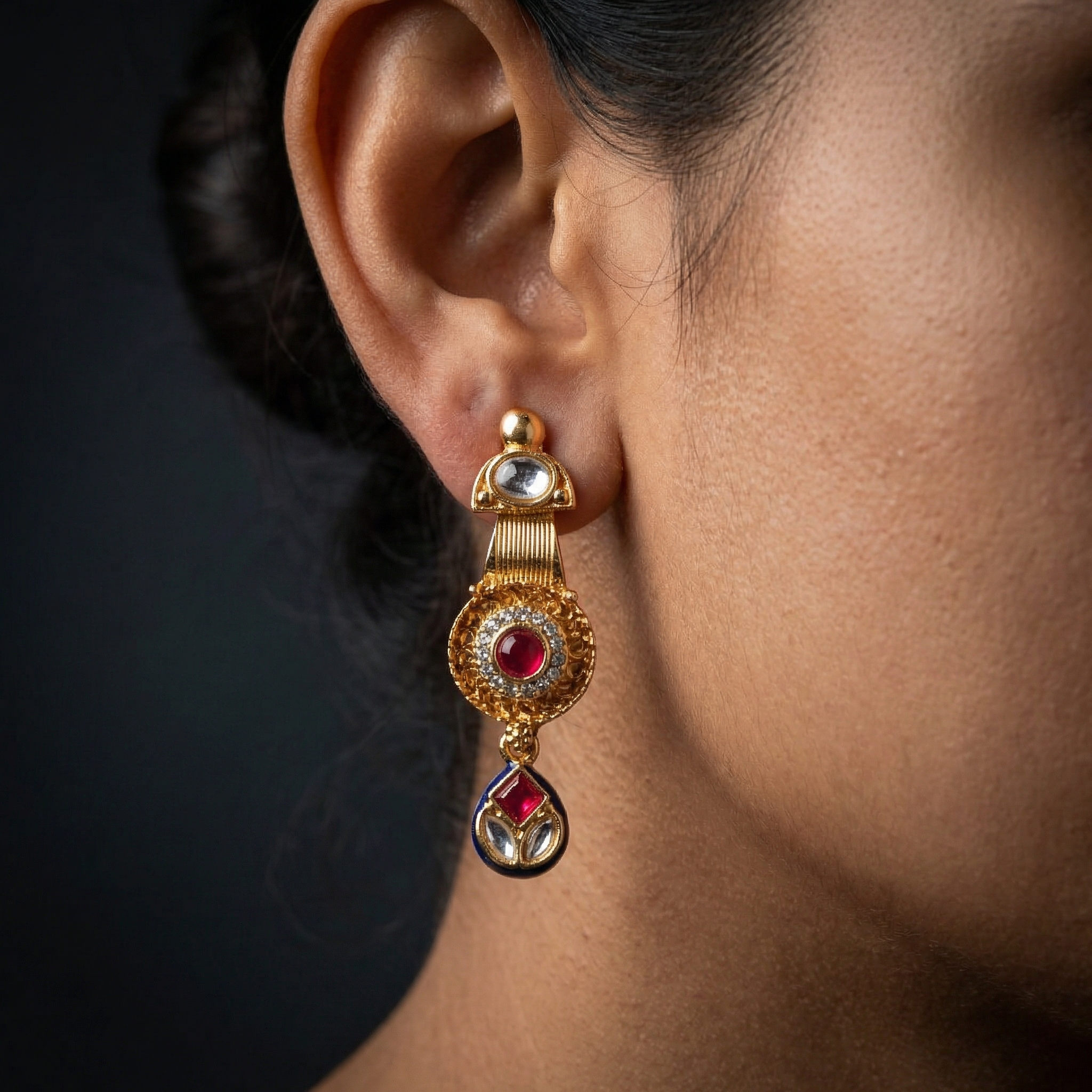 Meenakari Kundan Necklace Set With Earrings | Exquisite Bridal Jewellery Set