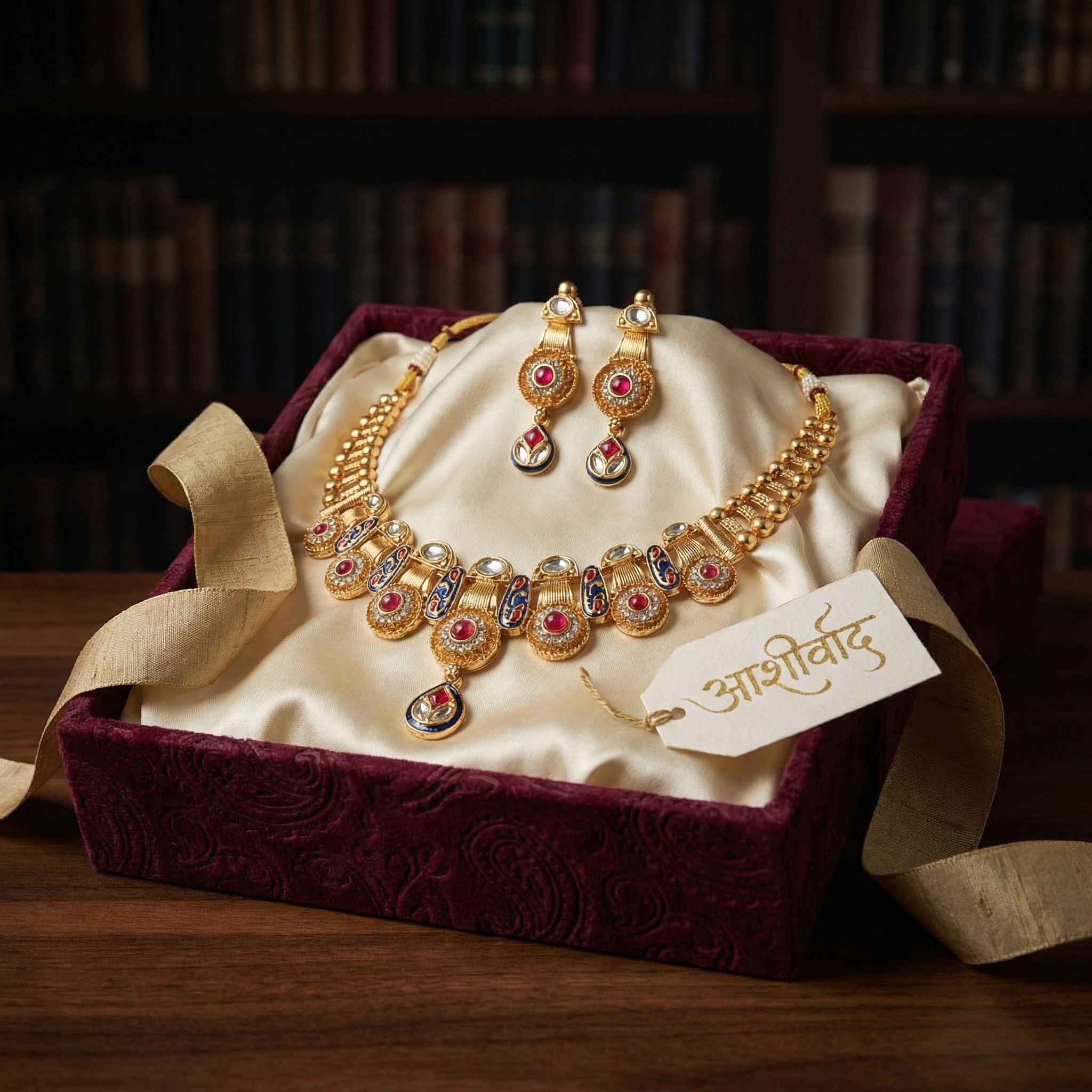 Meenakari Kundan Necklace Set With Earrings | Exquisite Bridal Jewellery Set