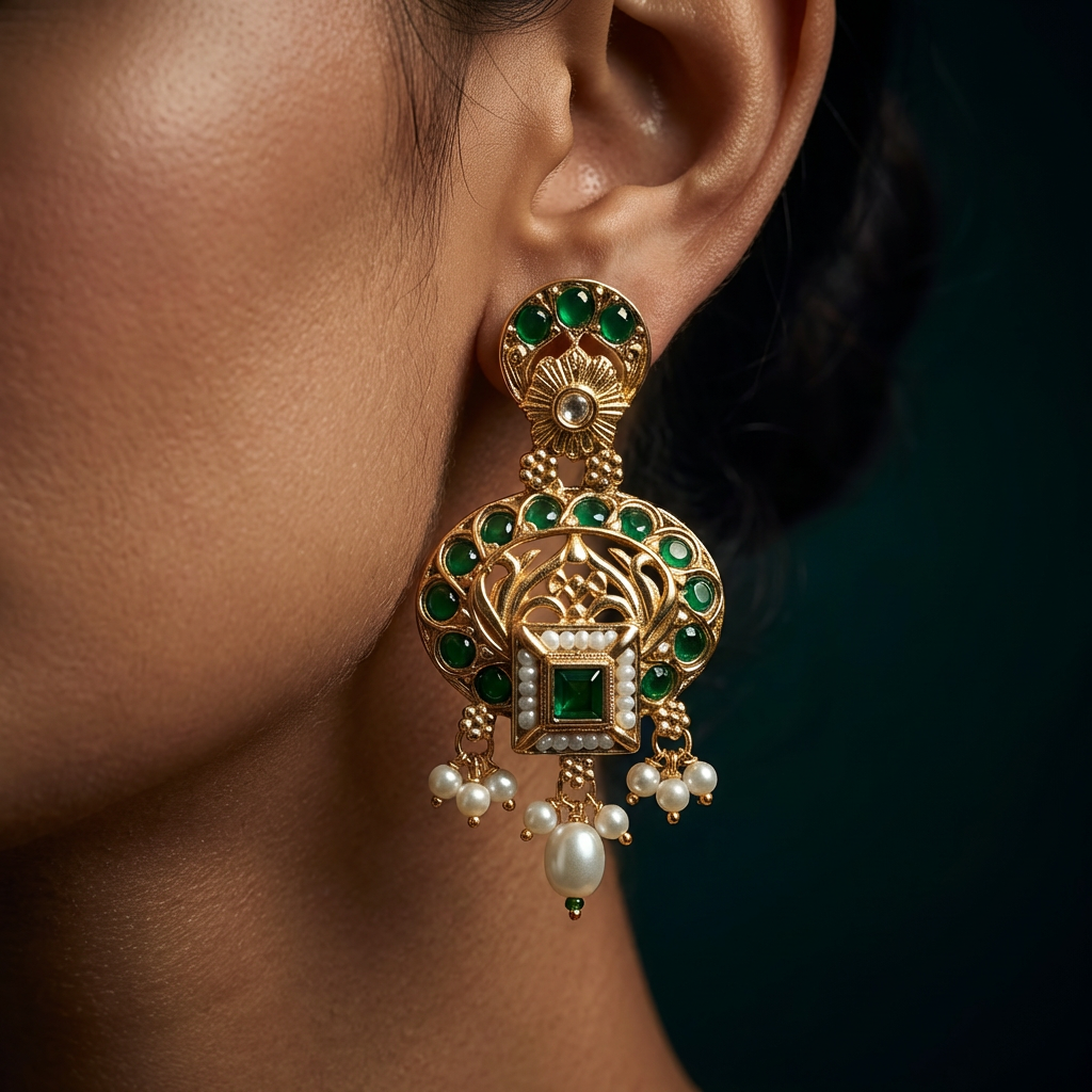 Meenakari Necklace Set | Rajwadi Luxury Handcrafted Bridal Jewelry - nandai.store