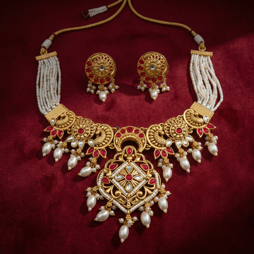 Pearl Choker Set | Rajputi Luxury Indian Bridal Jewelry