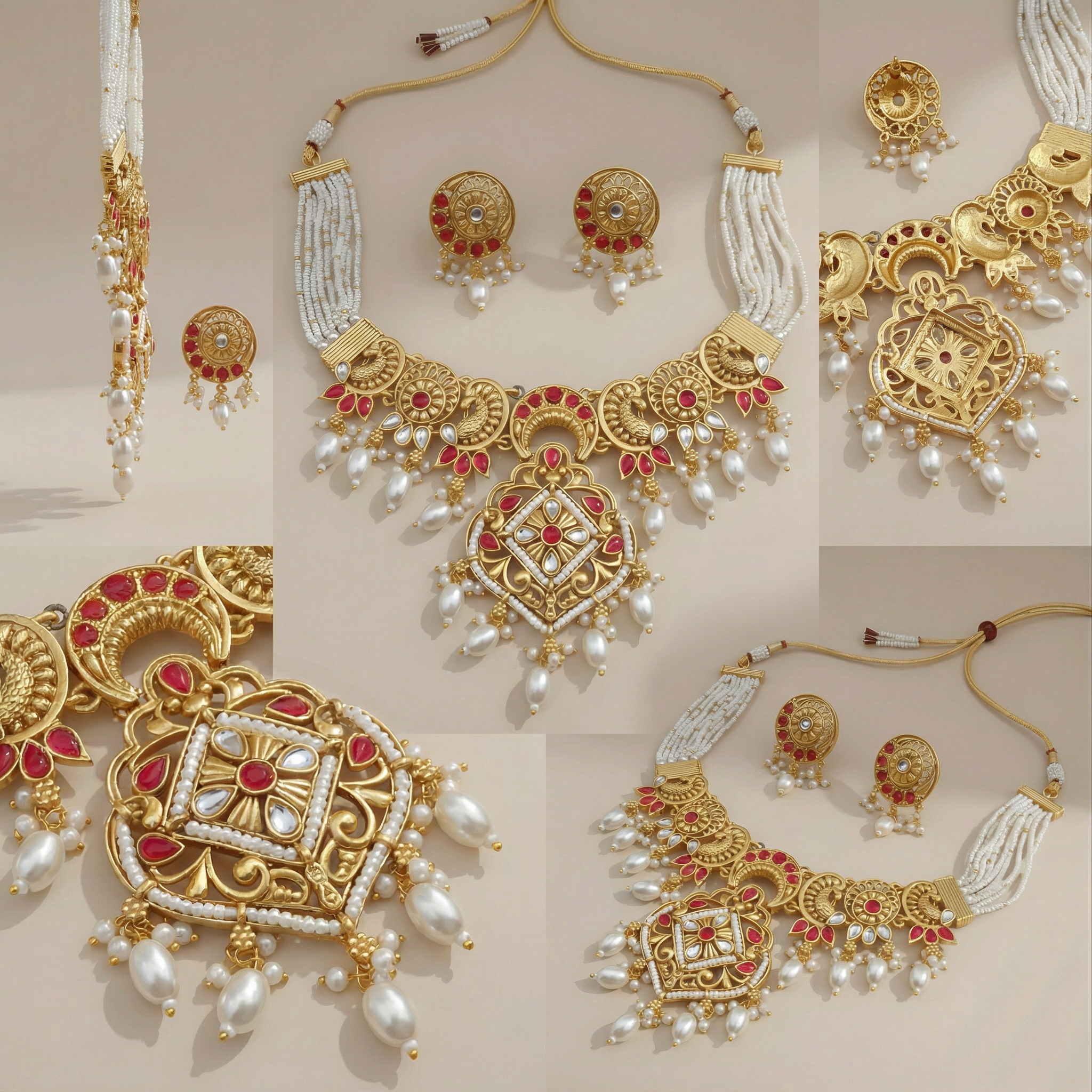 Pearl Choker Set | Rajputi Luxury Indian Bridal Jewelry