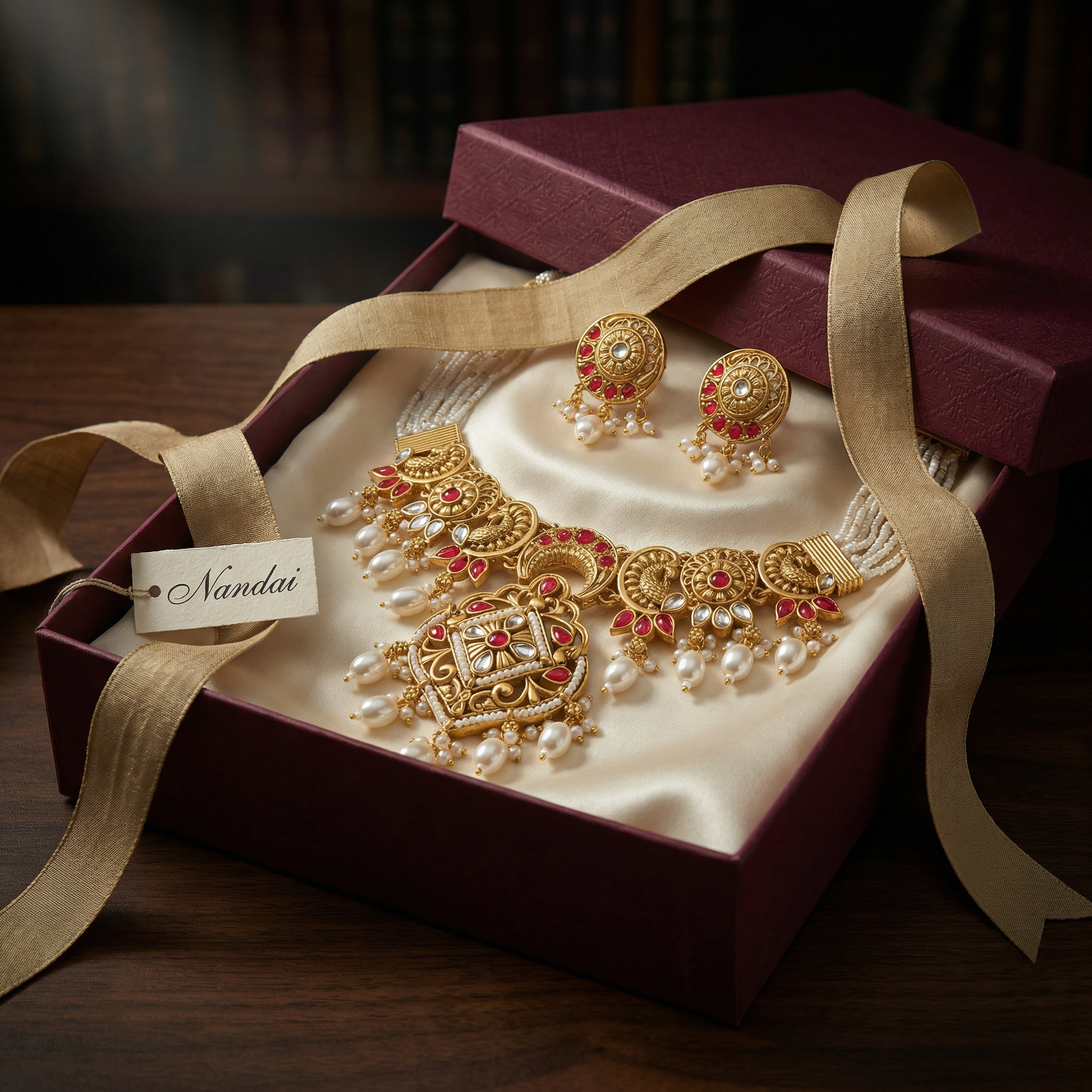 Pearl Choker Set | Rajputi Luxury Indian Bridal Jewelry