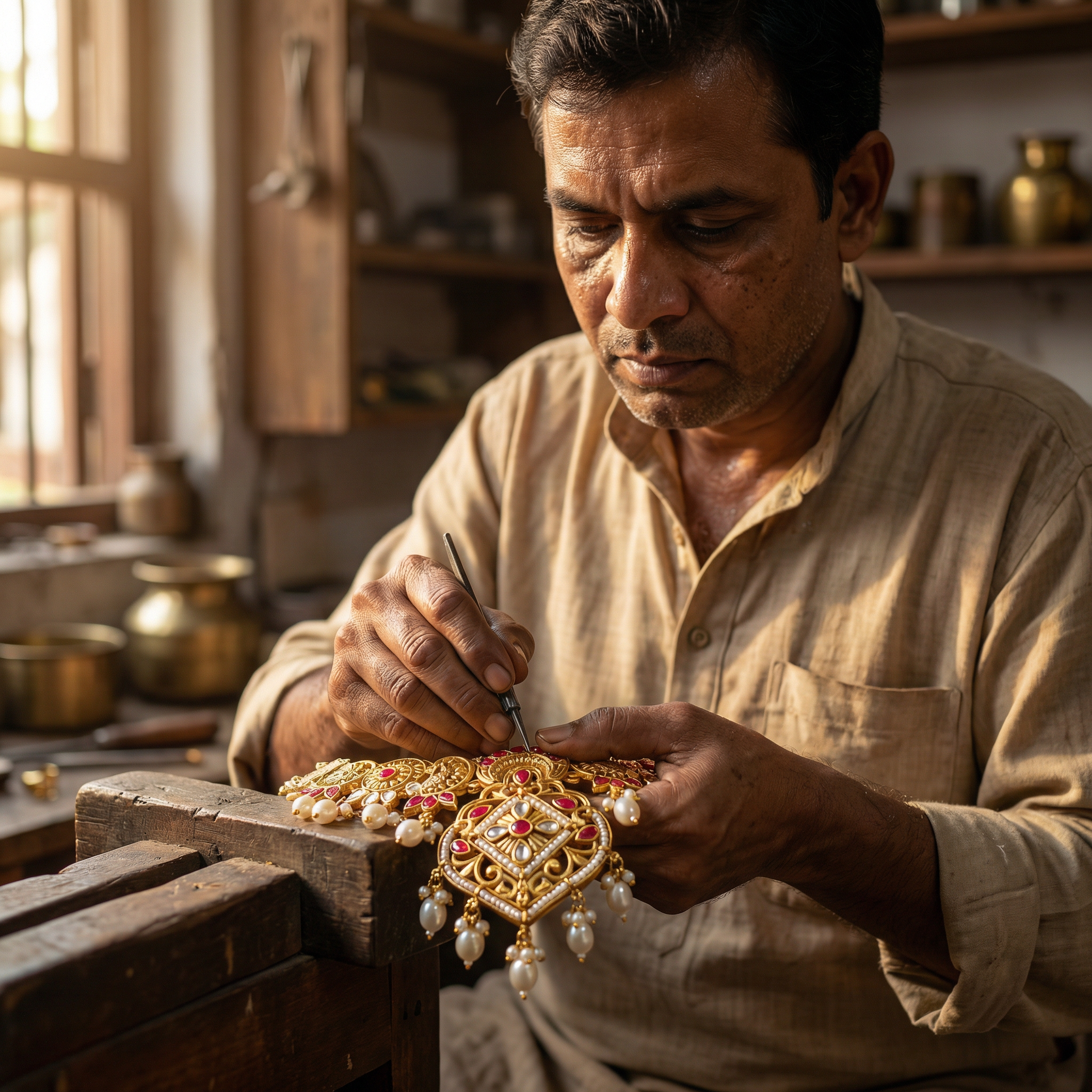 Pearl Choker Set | Rajputi Luxury Indian Bridal Jewelry