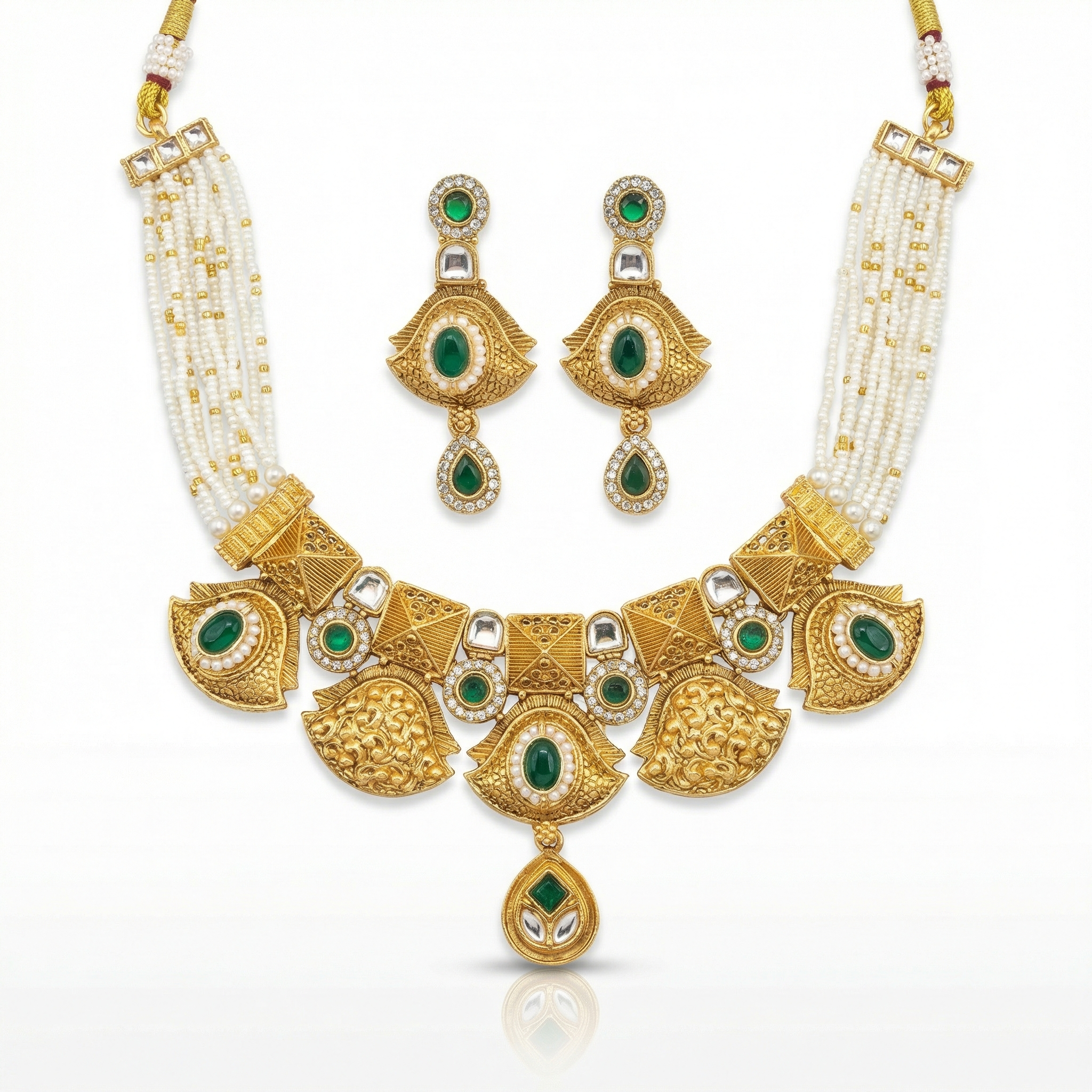 Meenakari Choker Necklace Set: Rajputi Enamel Jewelry