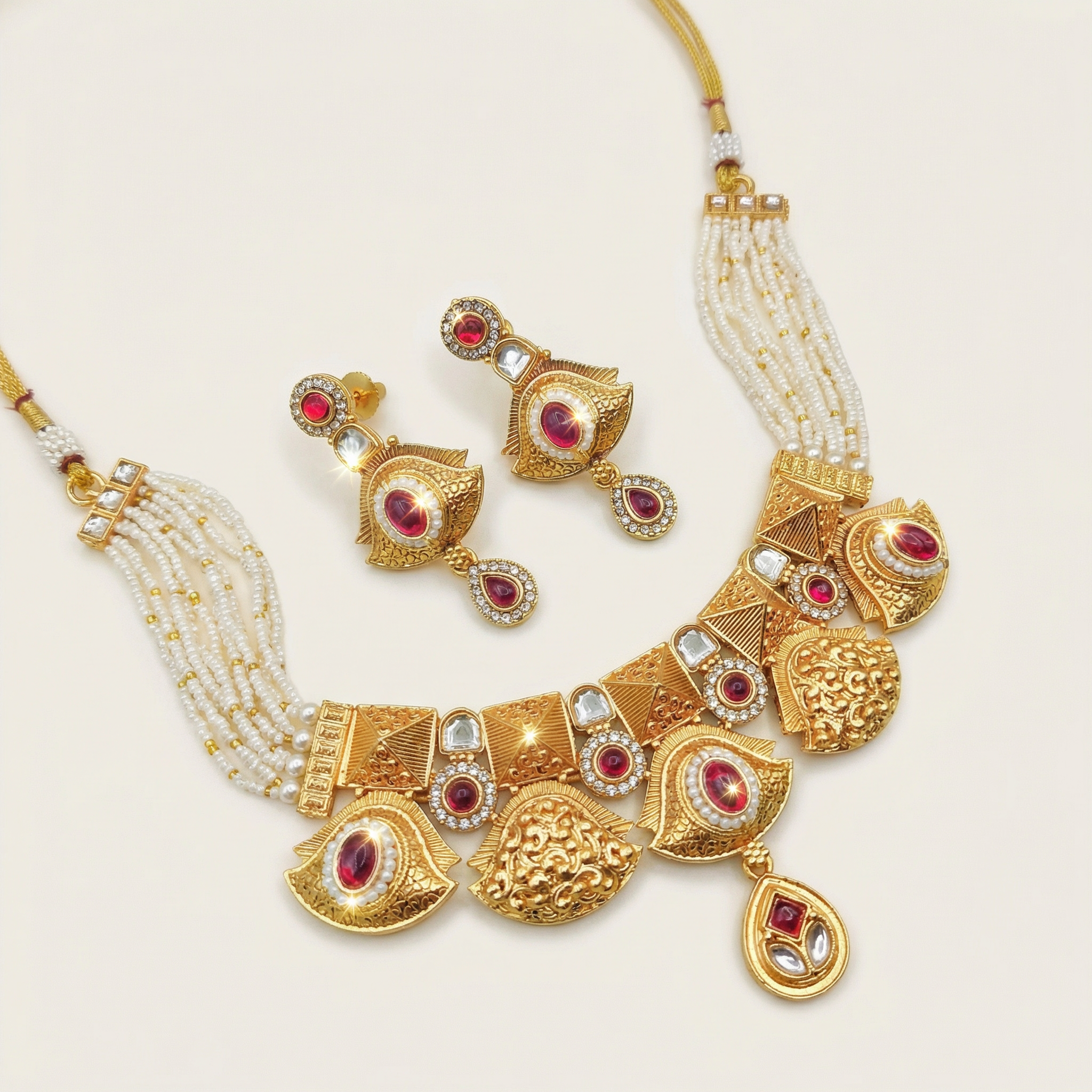 Meenakari Choker Necklace Set: Rajputi Enamel Jewelry